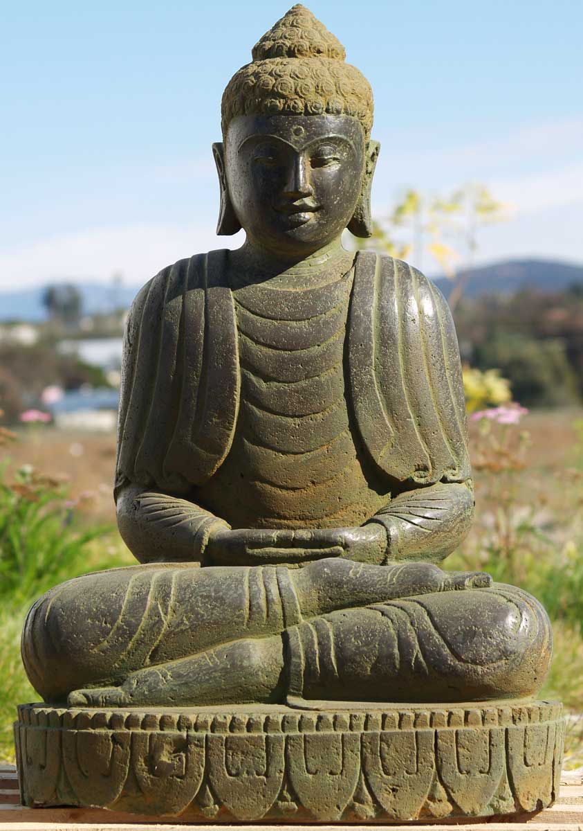 SOLD Stone Meditating Garden Buddha 29" (#69ls21): Hindu Gods & Buddha ...