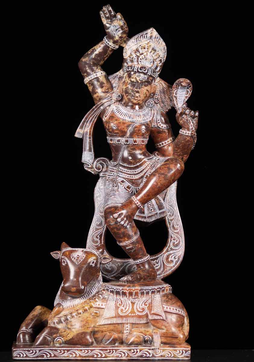 Marble Shiva Statue Dancing On Nandi 19 65m38 Hindu Gods And Buddha Statues