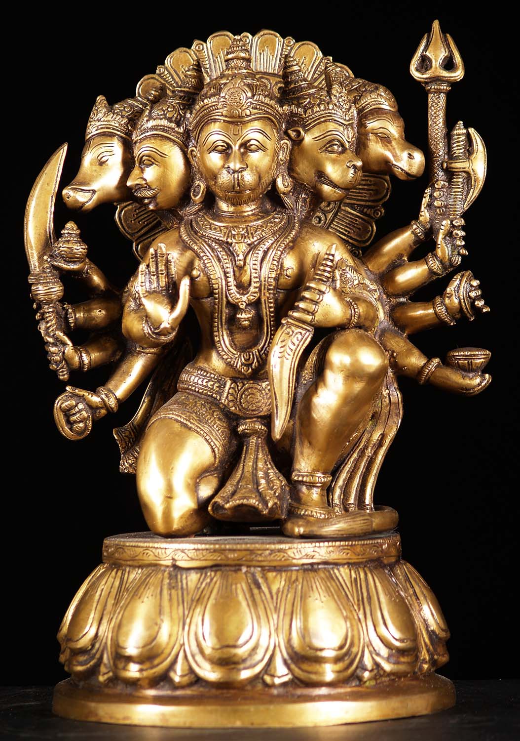 SOLD Brass Panchamukthi, 5 Headed Hanuman Statue 13