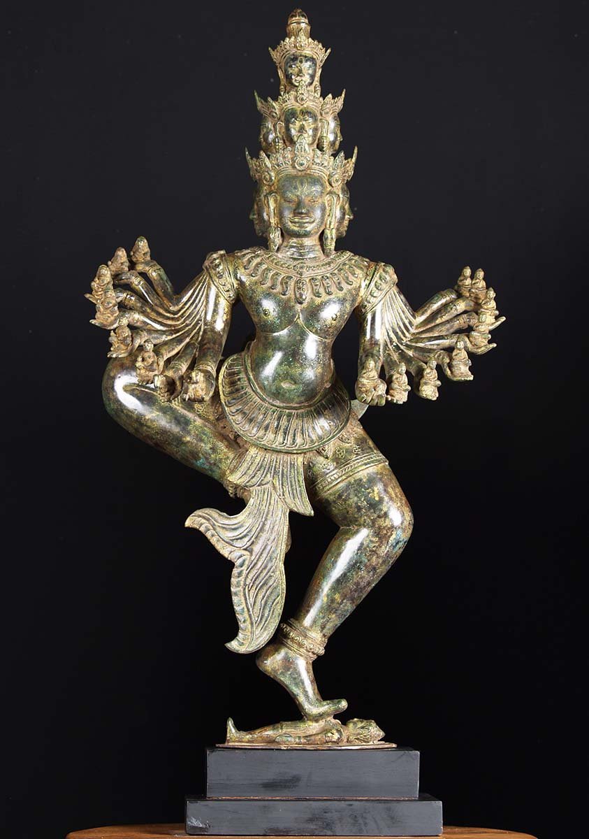 Brass Masterpiece 8 Faced Hevajra Statue 42"