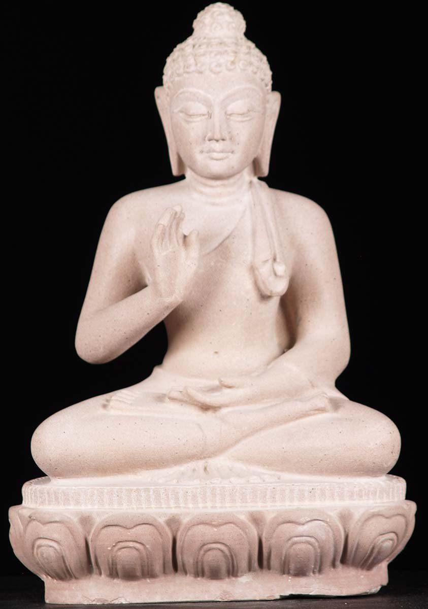 Sunnar Stone Abhaya Buddha Statue 19"