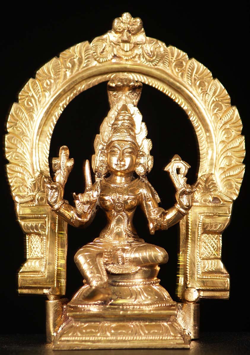 SOLD Bronze Seated Shakti Mariamman Statue 7