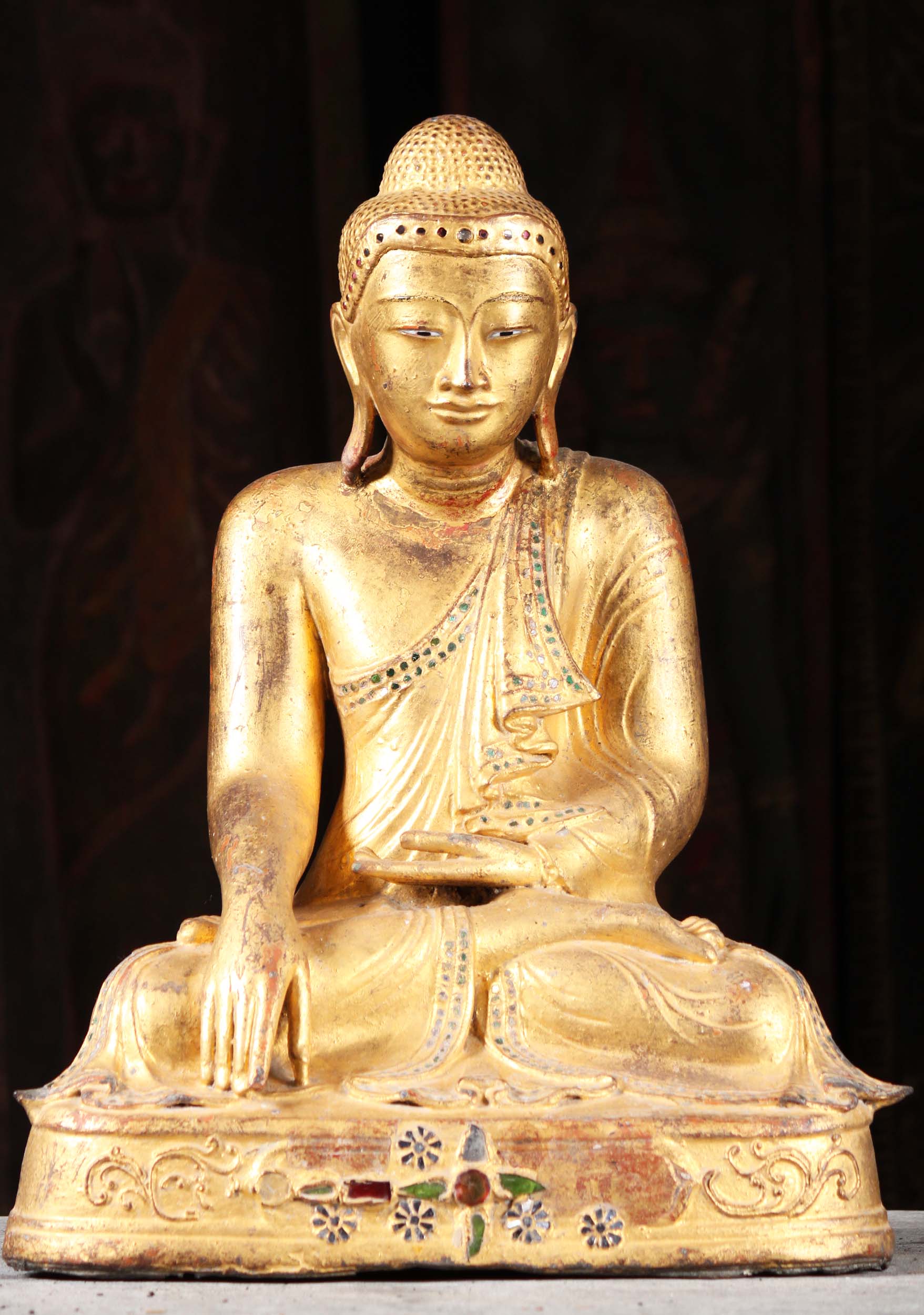 19th Century Antique Burmese Mandalay Period Buddha 20"