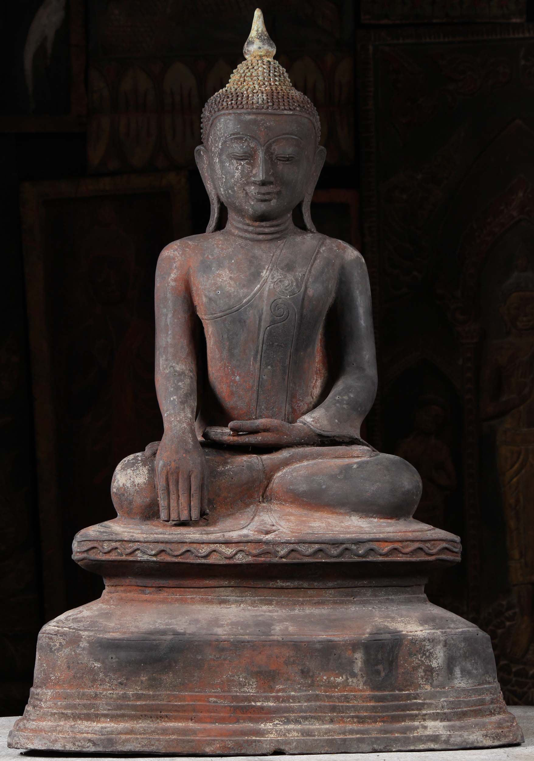 Antique Burmese Buddha Statue Large 37"