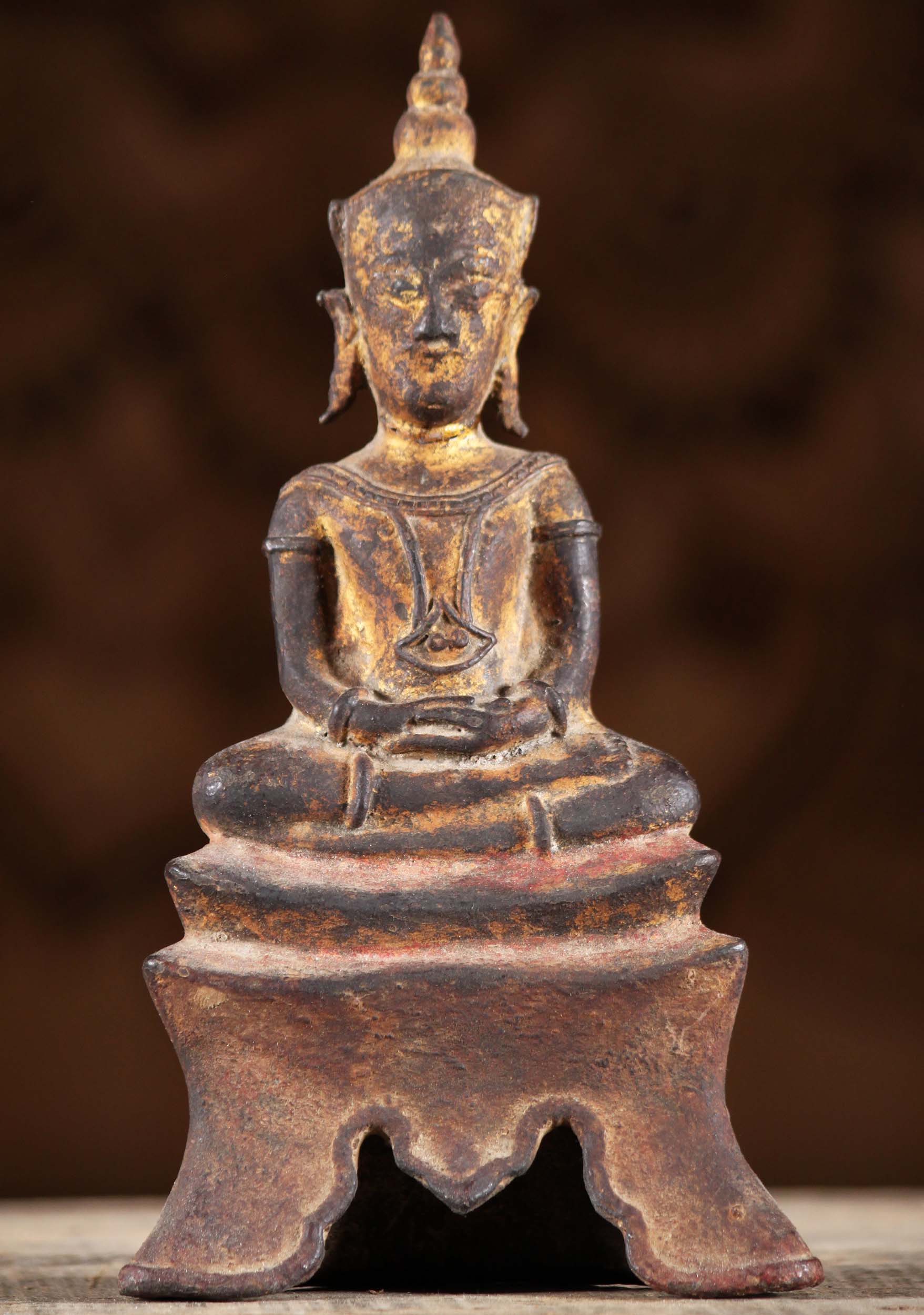 SOLD Antique Ayutthaya Period Buddha Statue 8" (1mf9) Lotus Sculpture