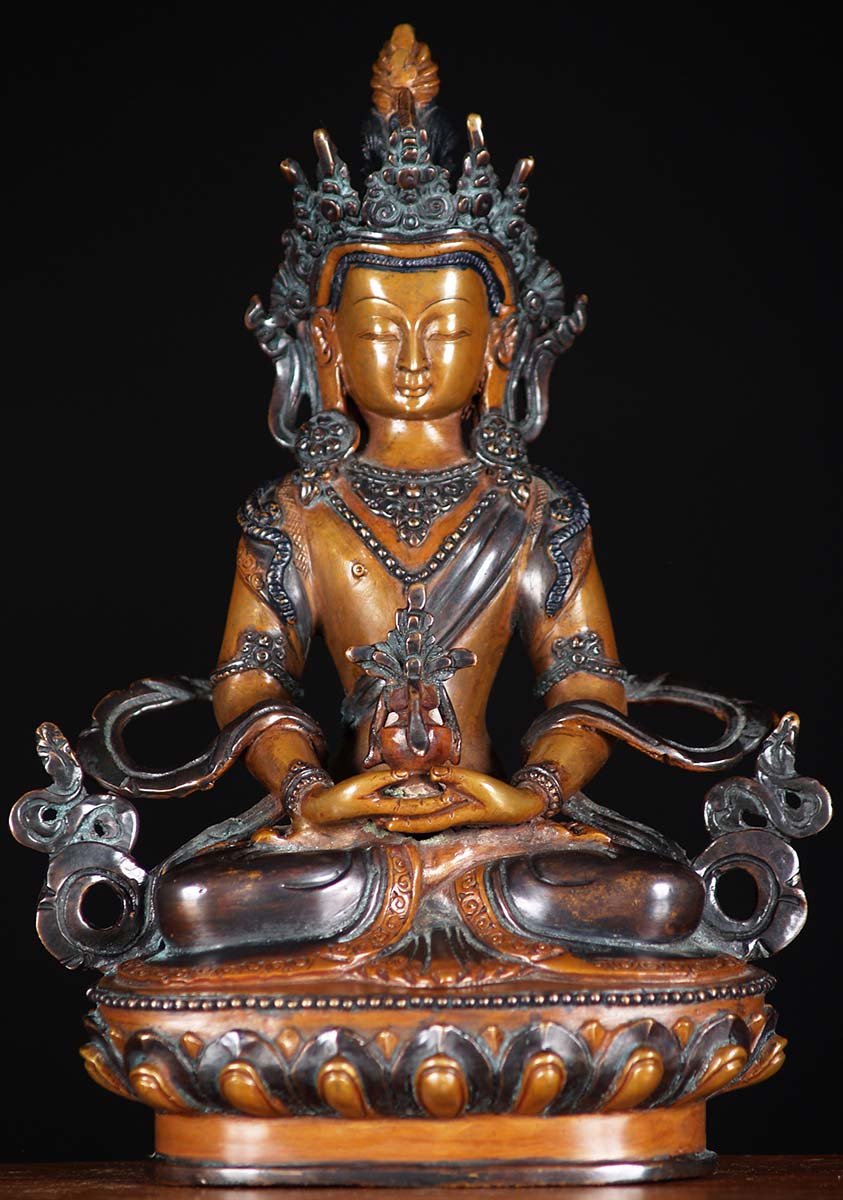 Nepalese Aparmita Buddha Statue 9"