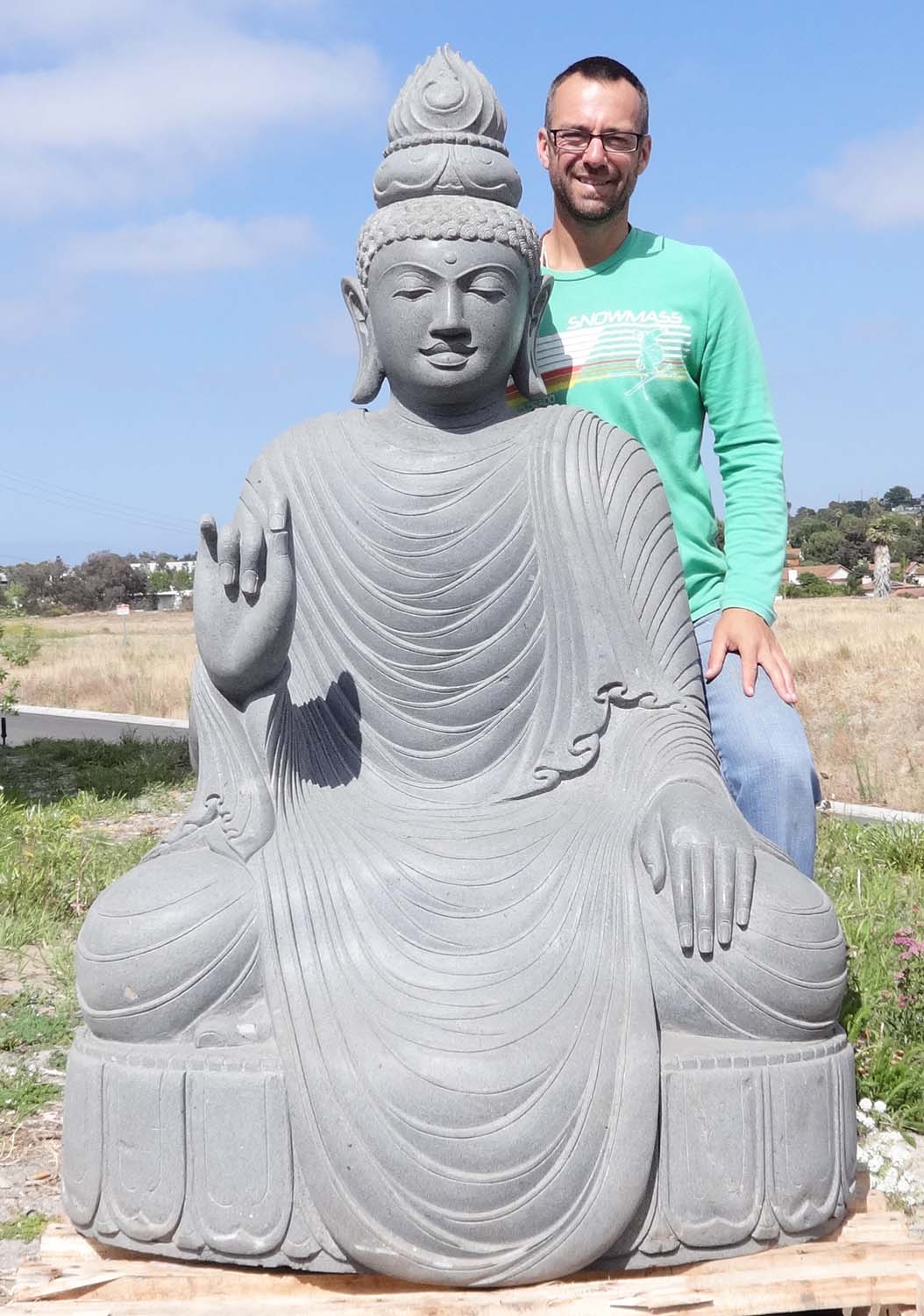 Stone Awesome Teaching Garden Buddha 65"