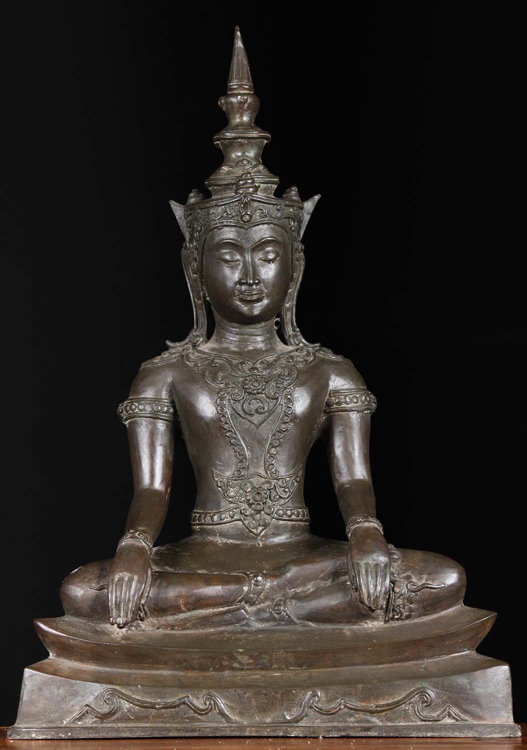 Brass Shamatha Meditating Buddha Statue 22"