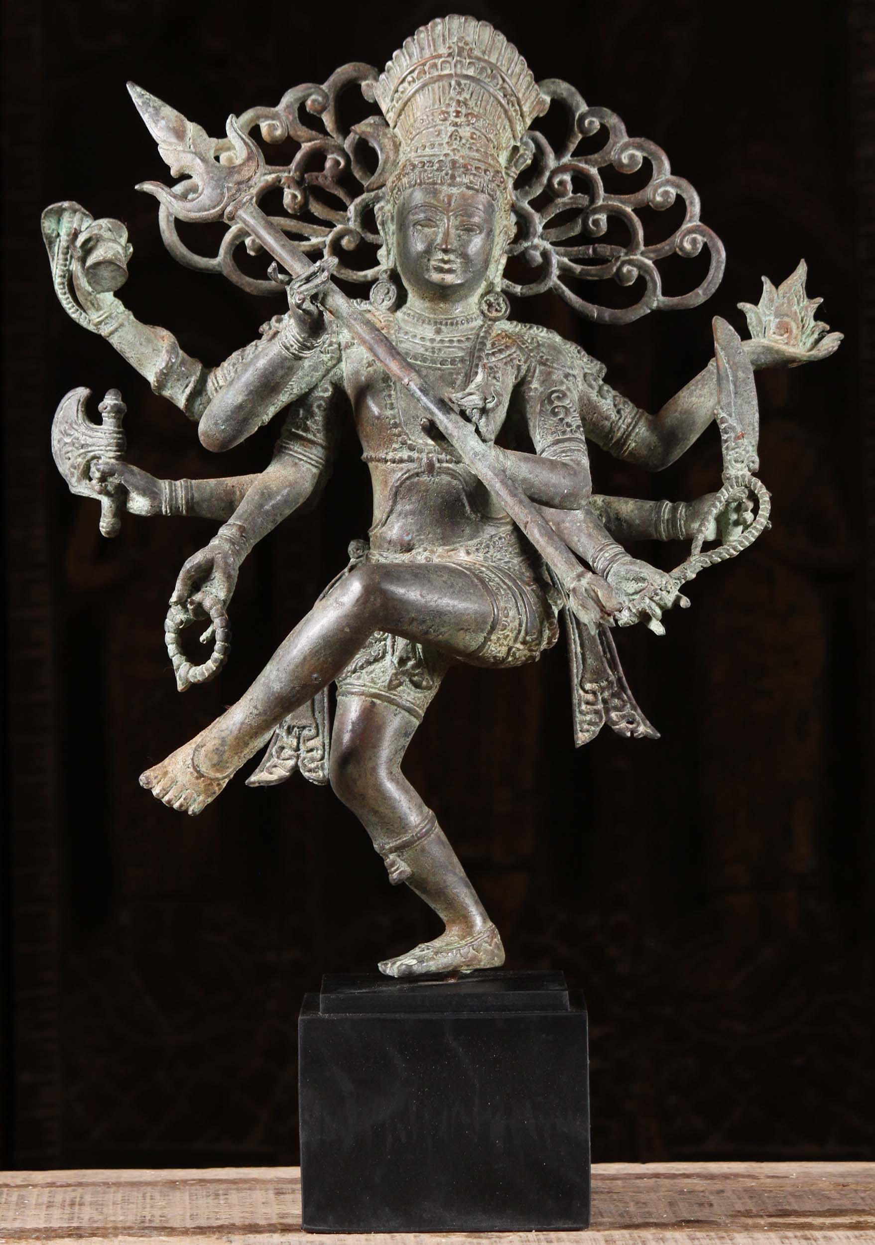 Brass Dancing Nataraja Holding Trident Statue 20"