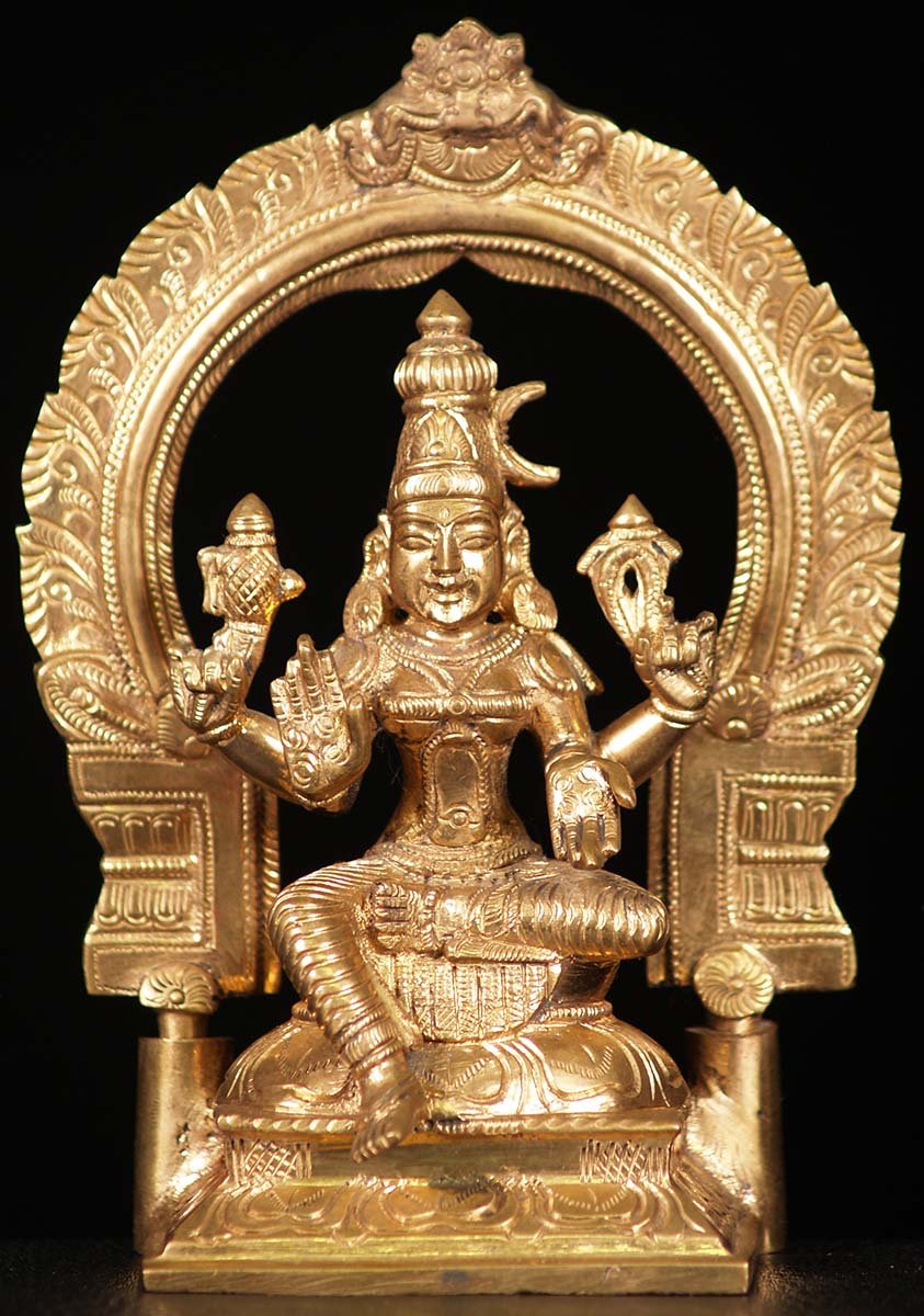 SOLD Bronze Bhavneshwari Statue 7" (#74b70): Hindu Gods & Buddha Statues