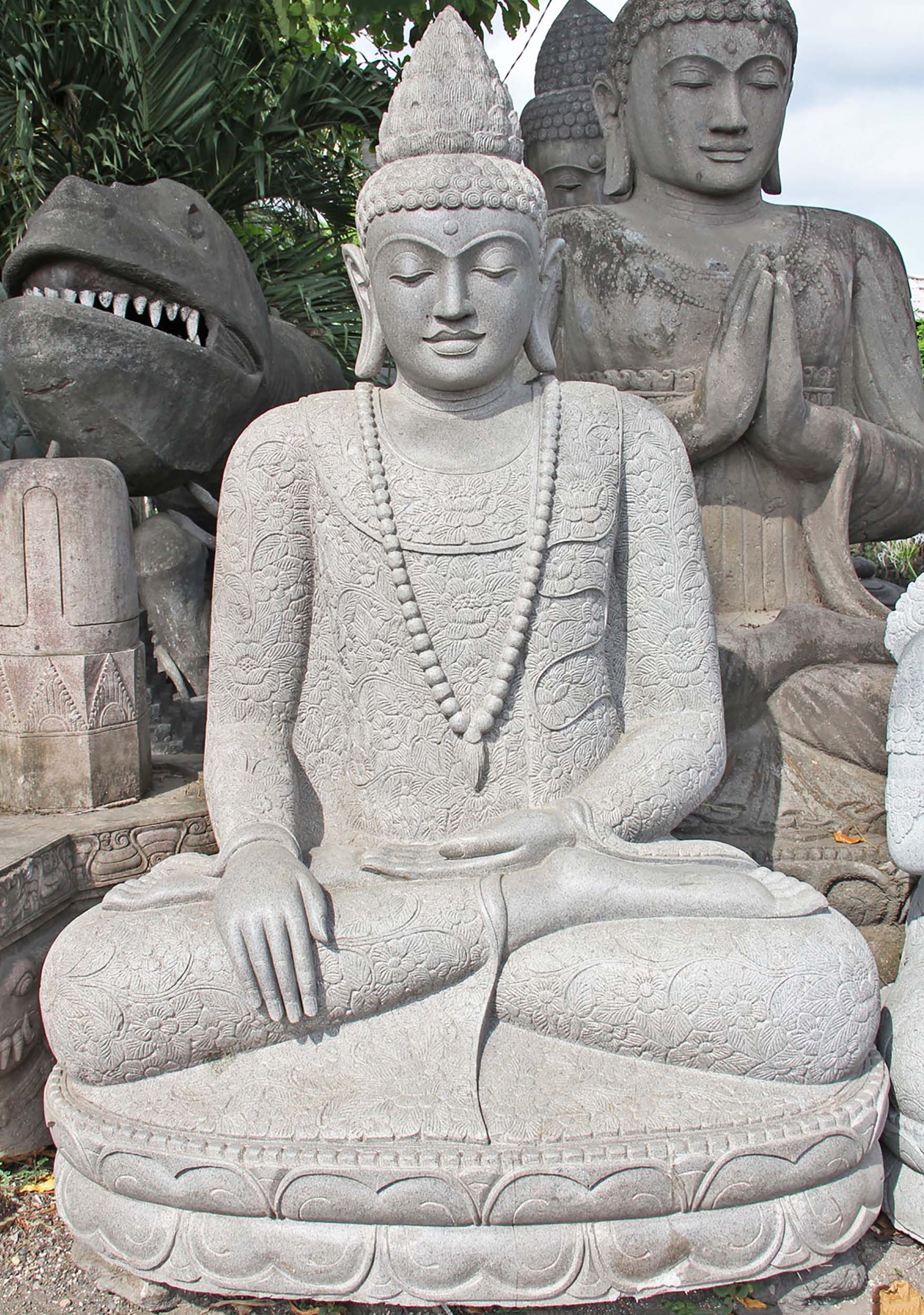 SOLD Large Stone Garden Buddha Sculpture 75