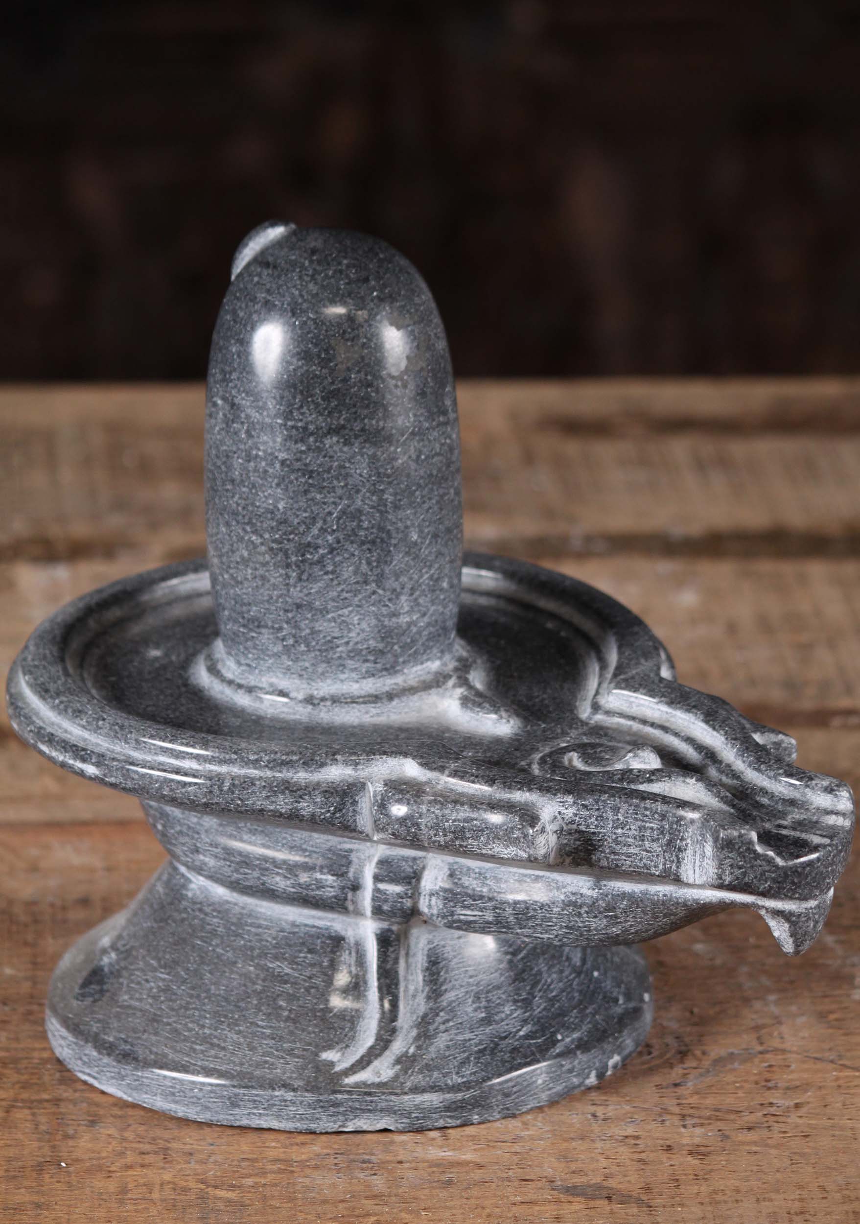 Black Marble Shiva Lingam Sculpture 12"