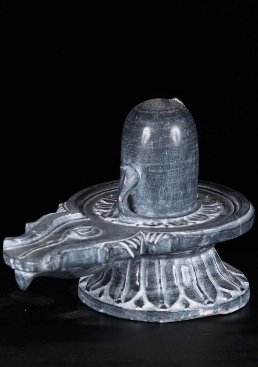 Black Marble Shiva Lingam 15"