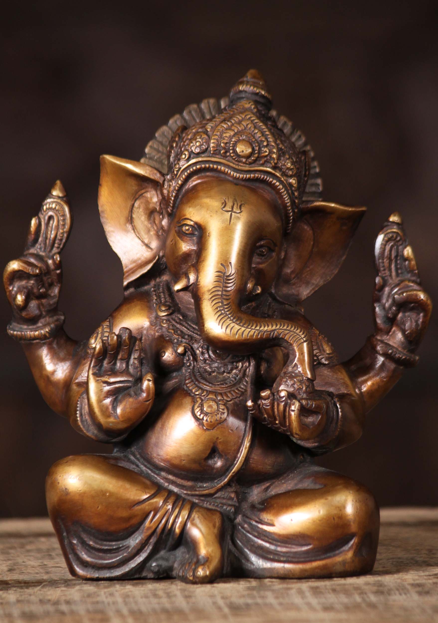 Abhaya Ganesh 7 Brass Statue, Brass Ganesh Idol, Vinayaka Idols –