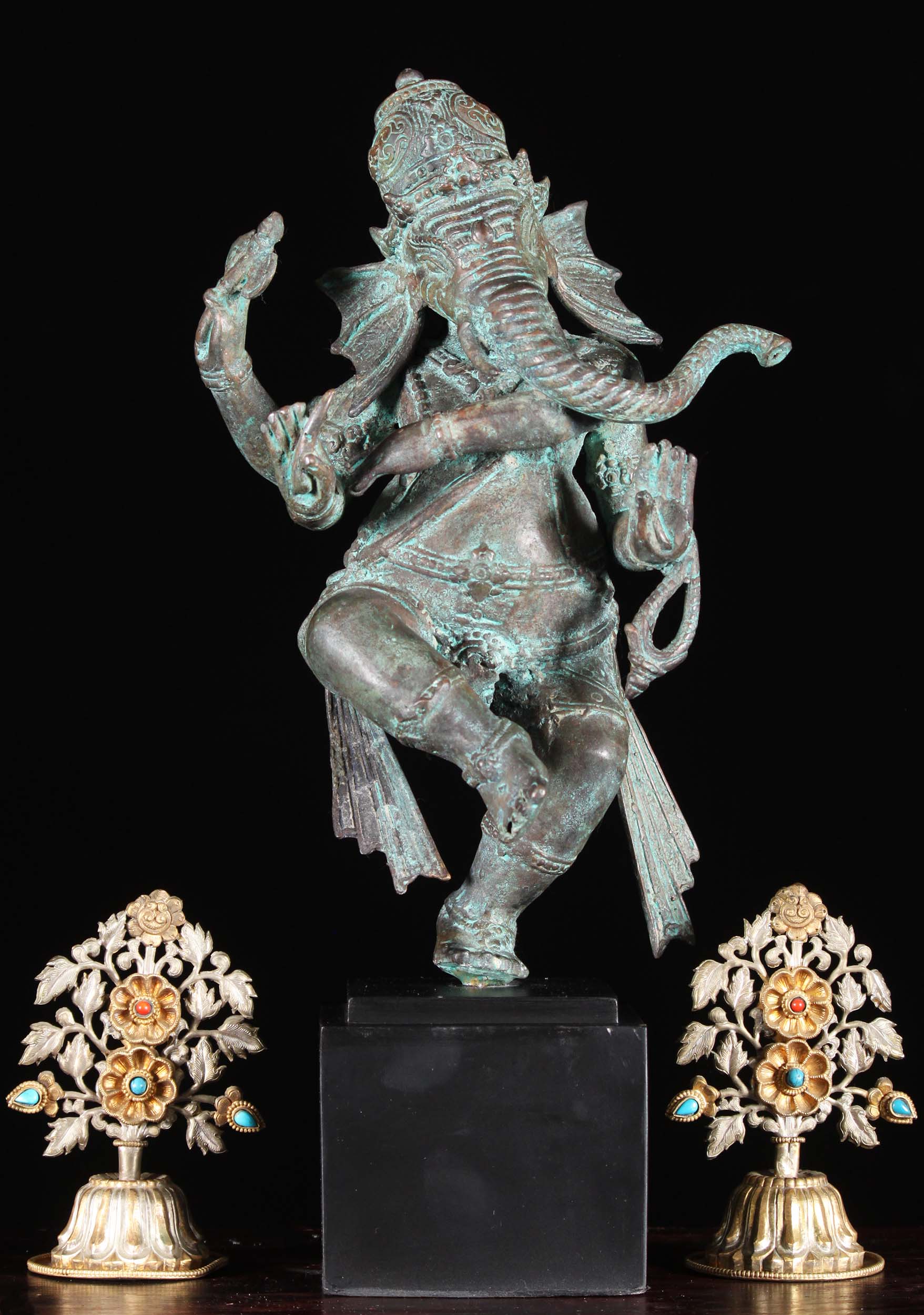 Brass Dancing Ganesha Statue 16"