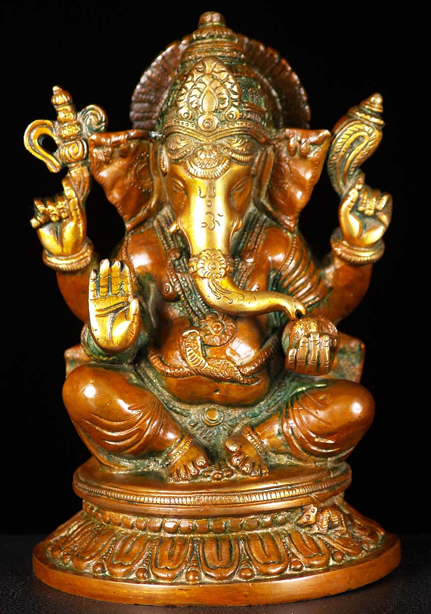 SOLD Small Brass Ganesha Statue 9