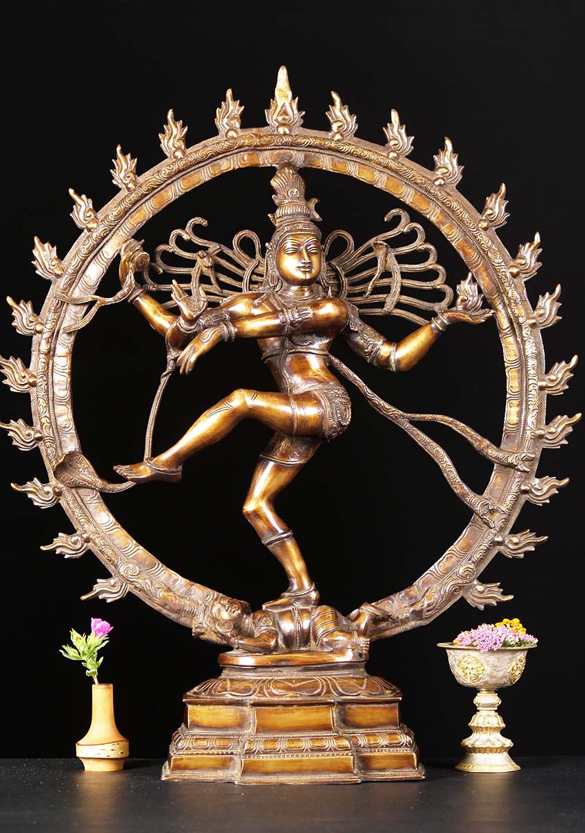 Brass Nataraja Dancing Shiva Sculpture 25.5