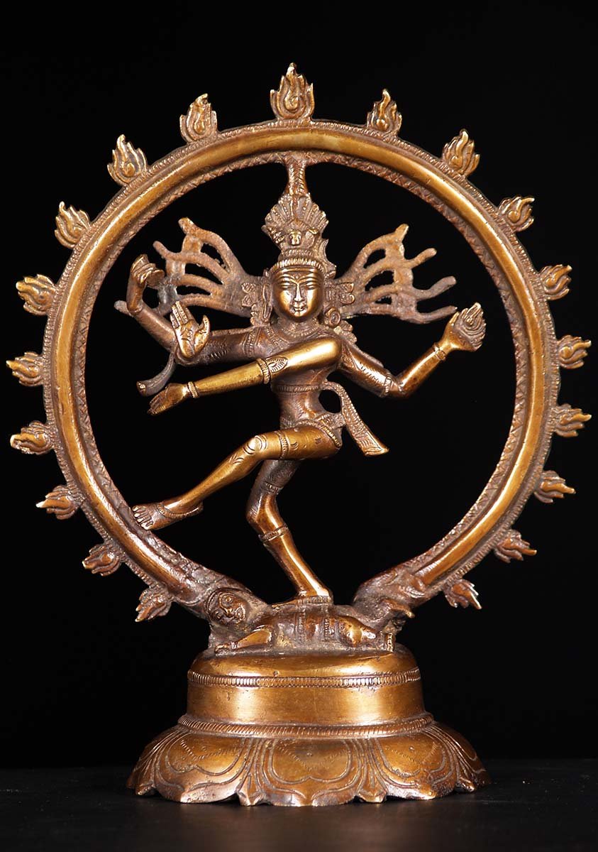 Brass Shiva As Lord Nataraja Statue with Wild Hair Dancing on Dwarf of  Ignorance 20