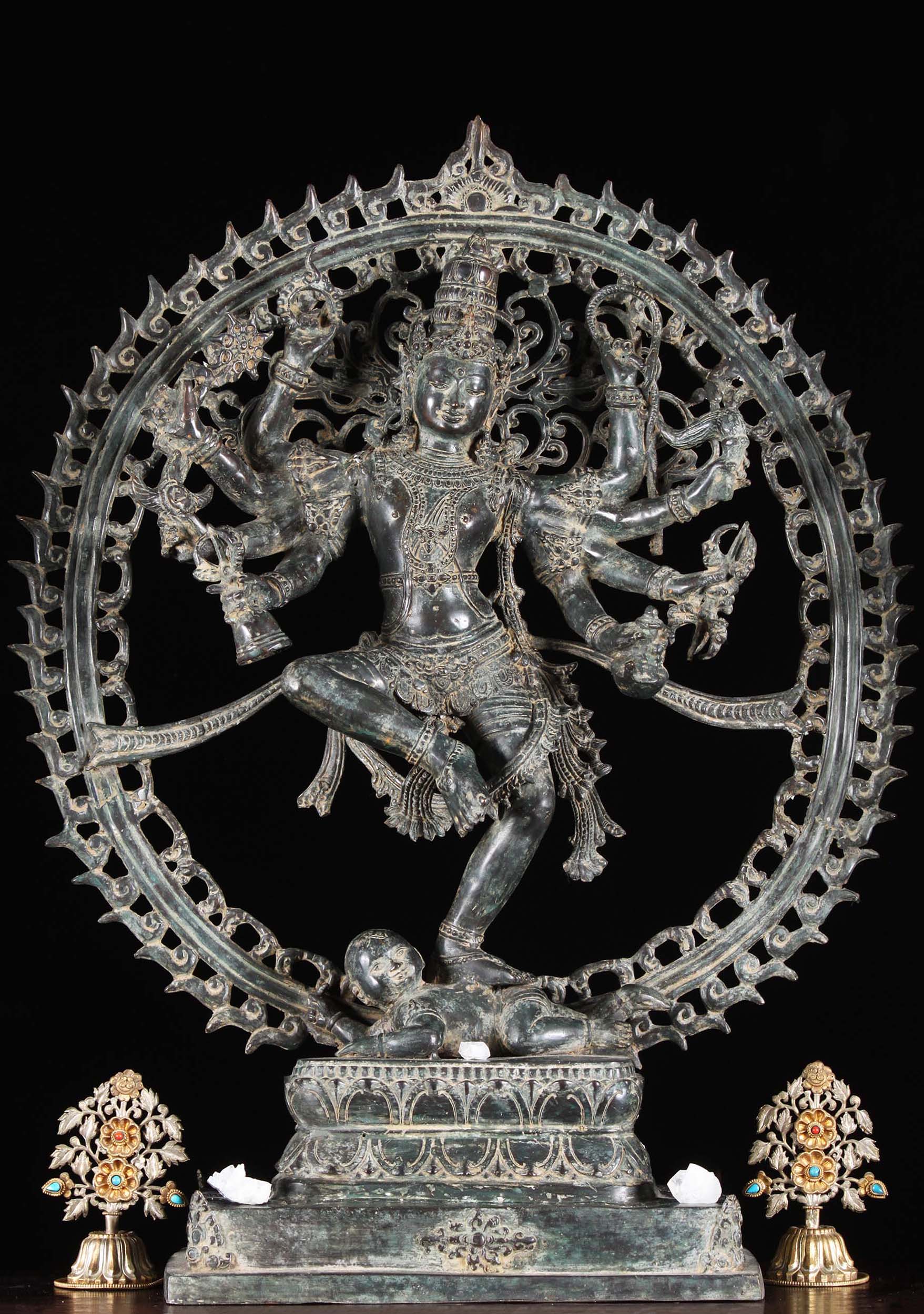 SOLD Brass Shiva Nataraja Statue with 8 Arms 26