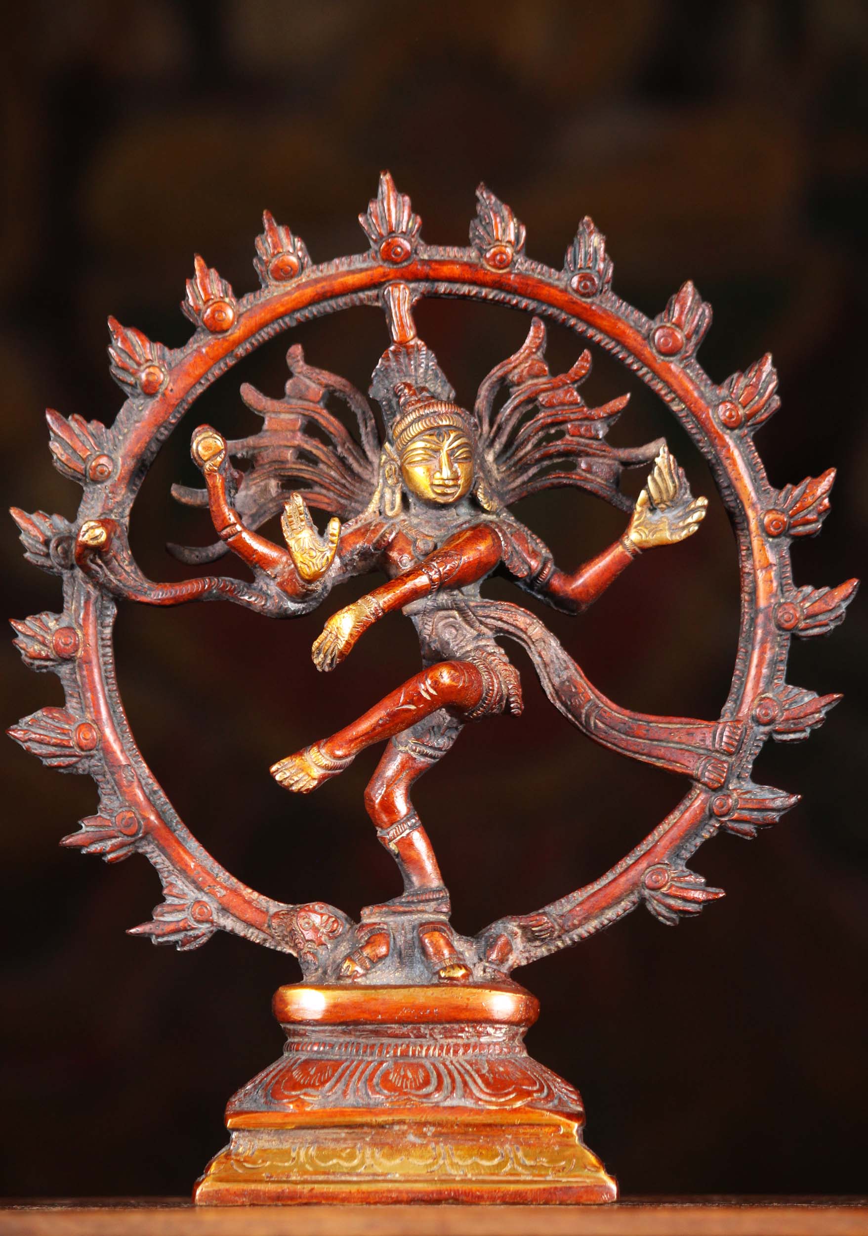 Brass Small Nataraja Dancing Shiva Statue 8"