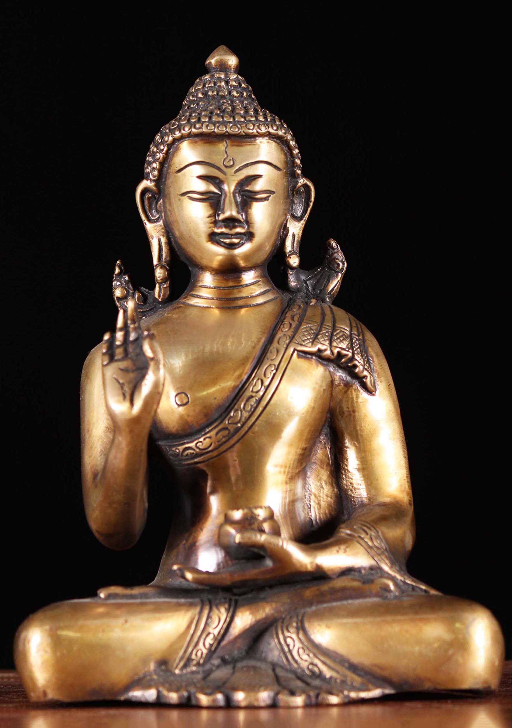 Sold Brass Teaching Buddha Statue With Alms Bowl 8 89bs174 Hindu