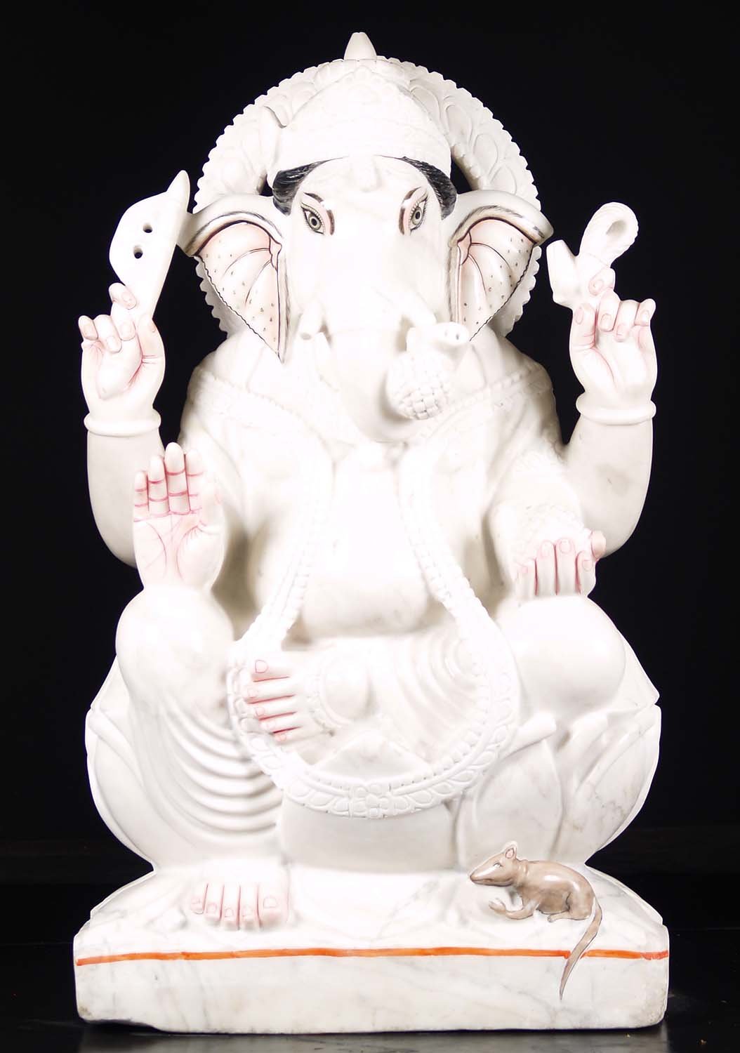 Large White Marble Ganesha Statue 39"