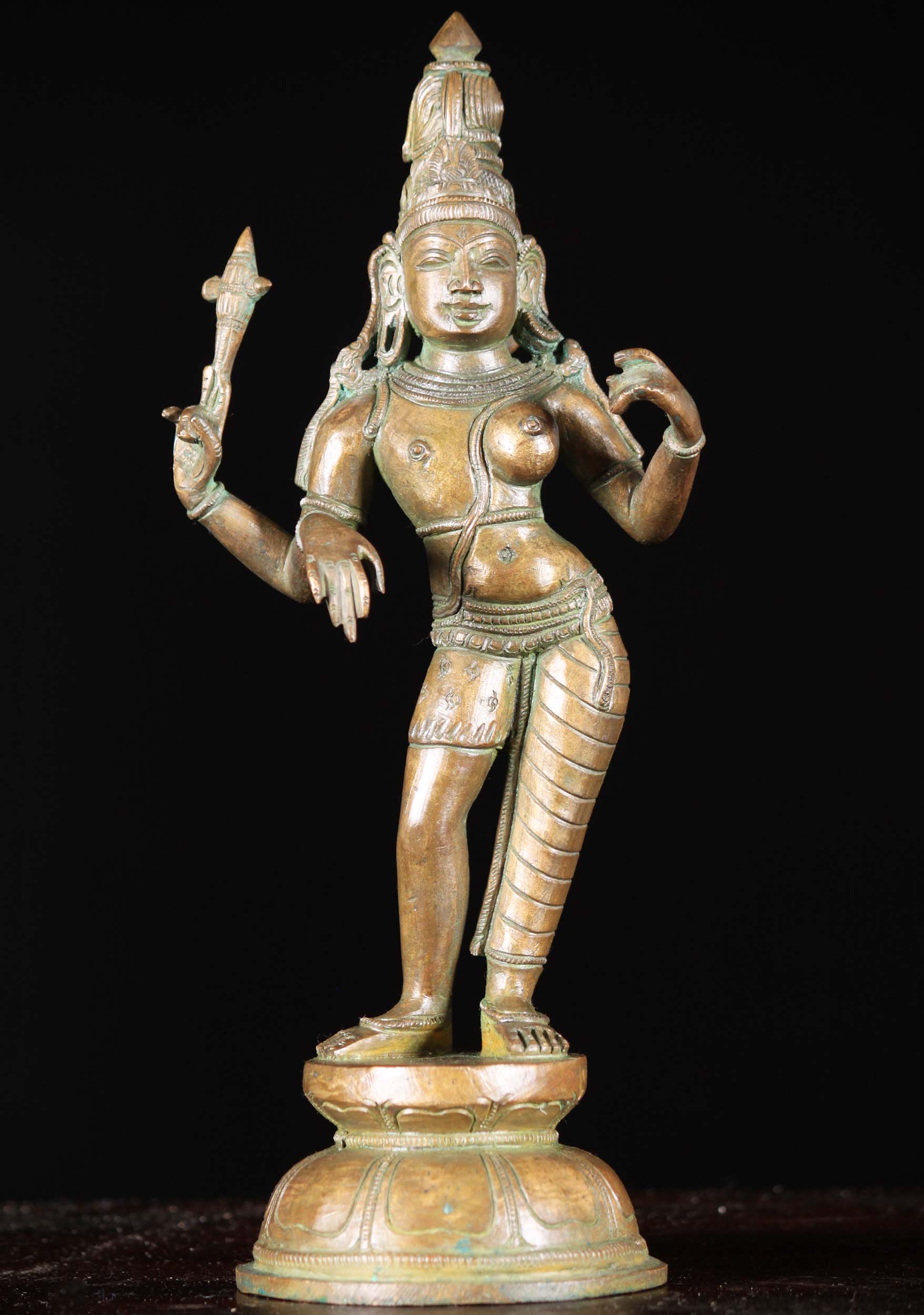 Bronze Ardhanari, Androgynous Shiva Statue  10"