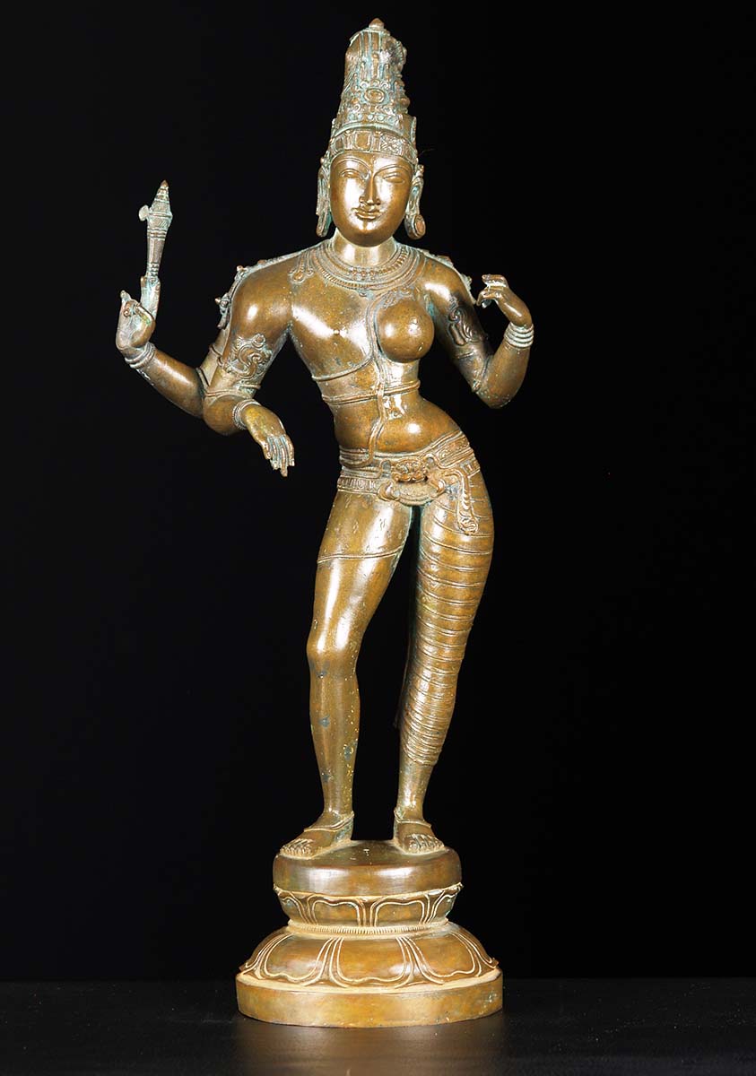 Bronze Ardhanari Statue 19"