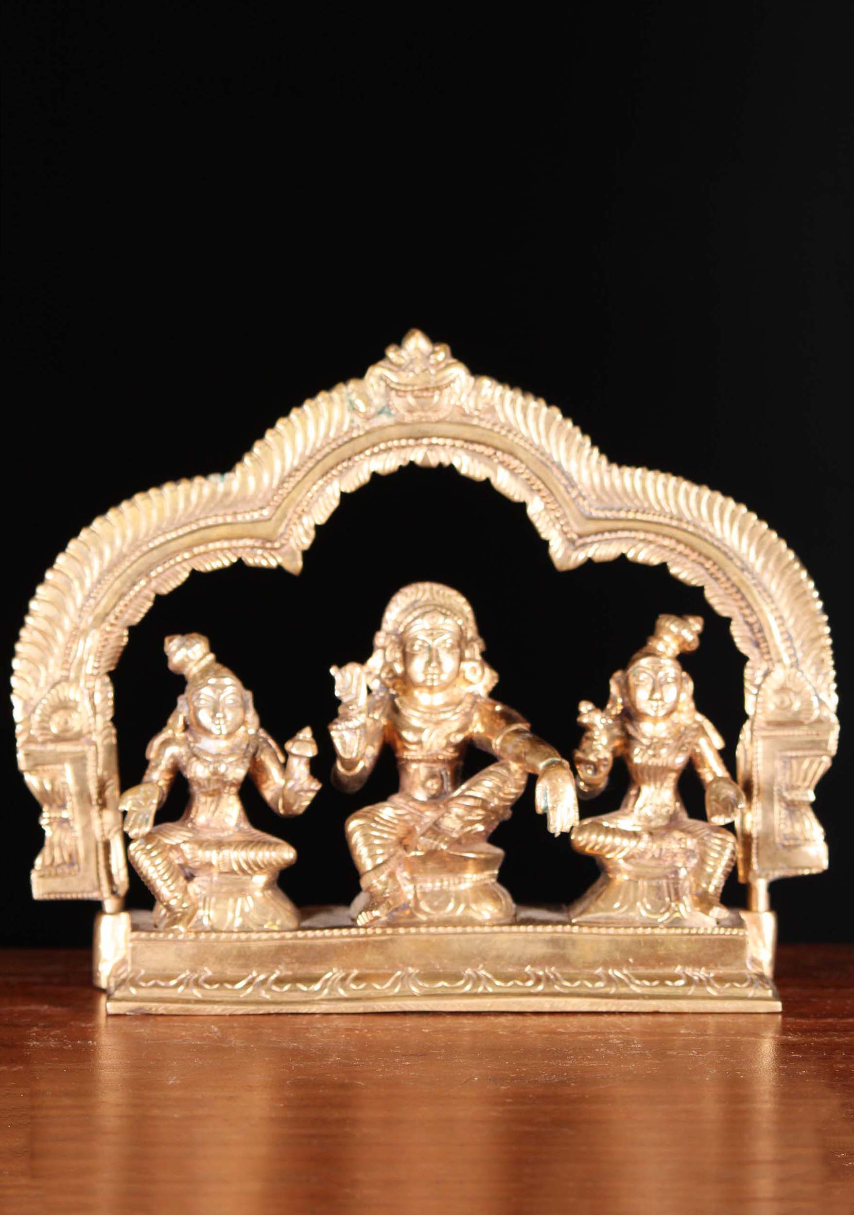 Bronze Hindu Village God Ayyanar Set 6"