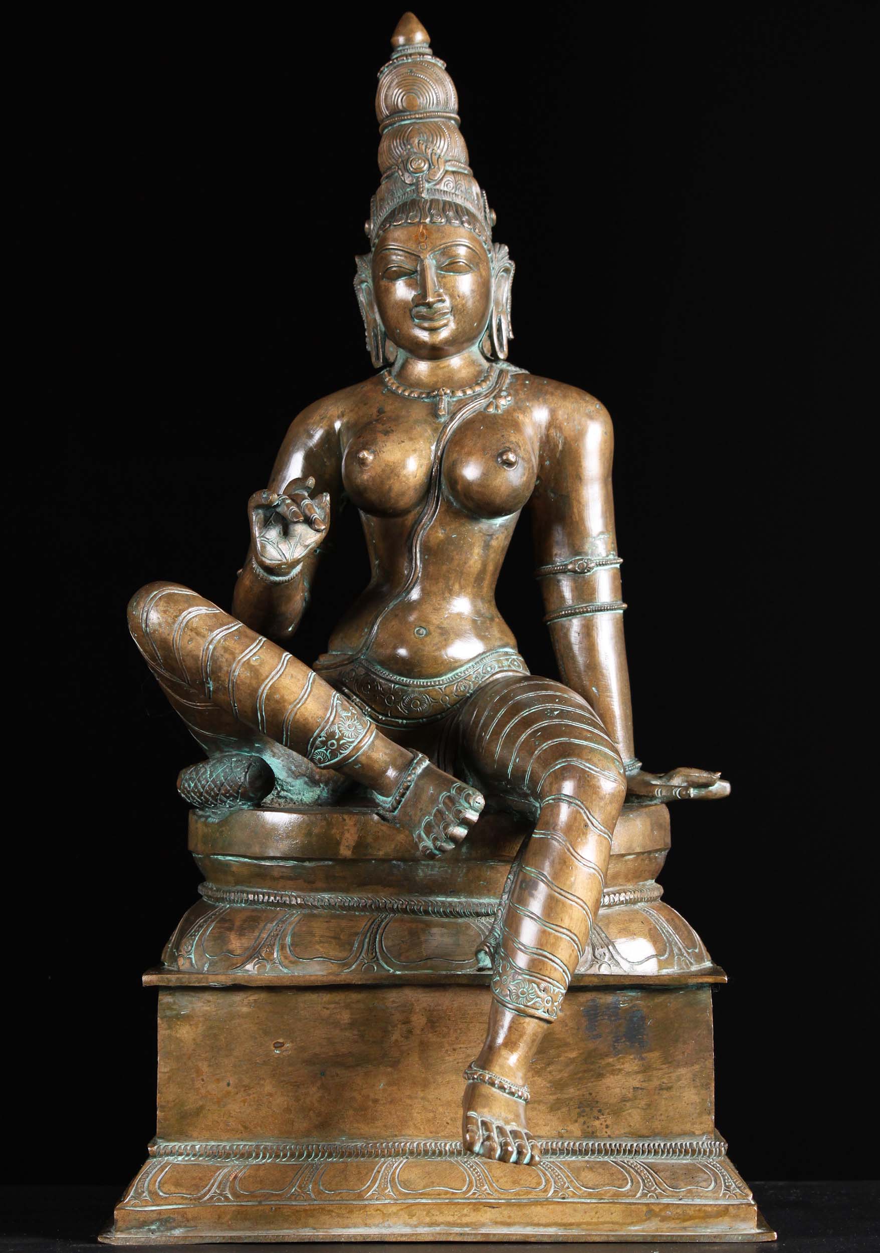 Bronze Parvati as Bogashakti Statue 24"