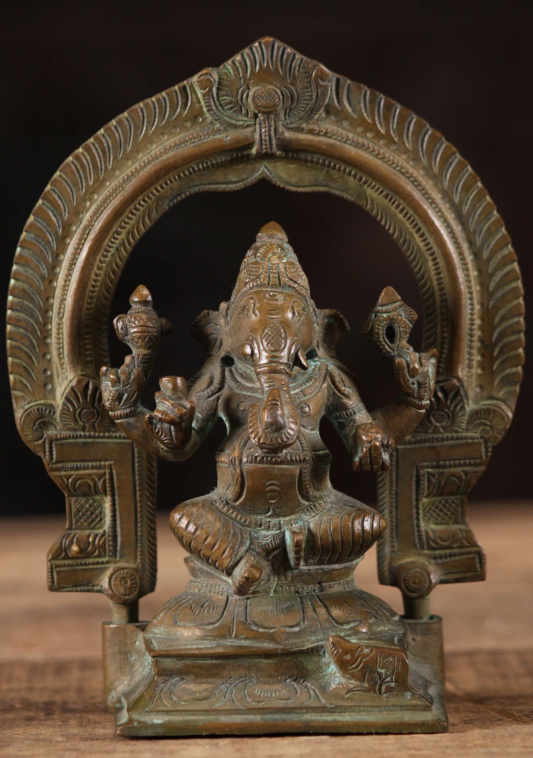 Small Bronze Altar Ganesha Murti 6"