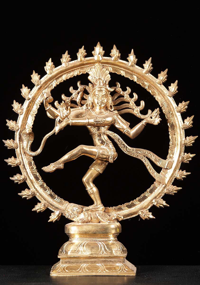 Bronze Golden Nataraja Statue 14"