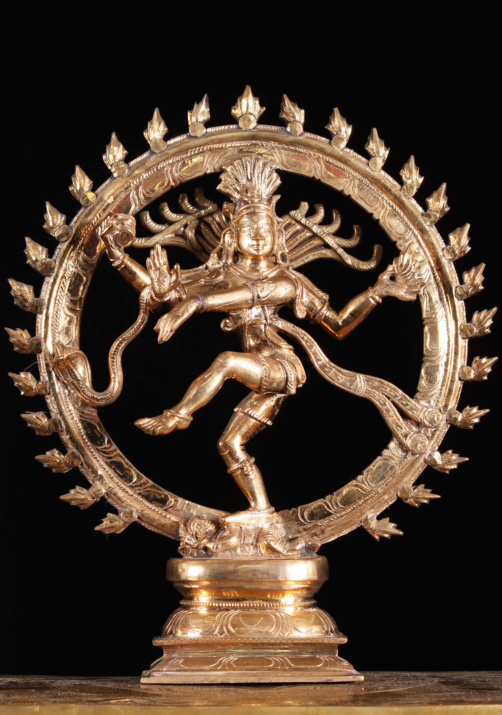 Bronze Golden Dancing Nataraja Sculpture 13"