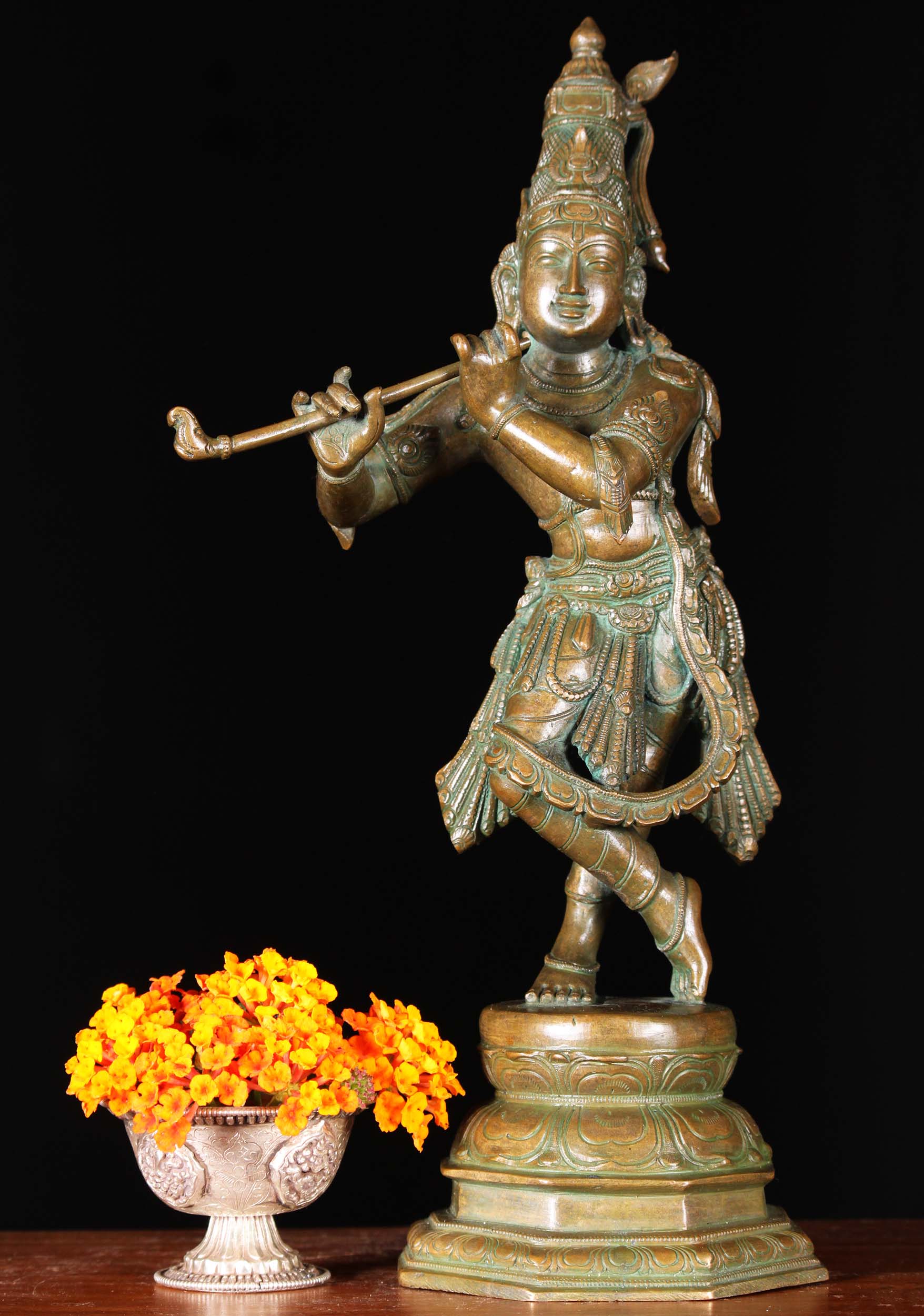 Bronze Gopal Krishna Sculpture 13"