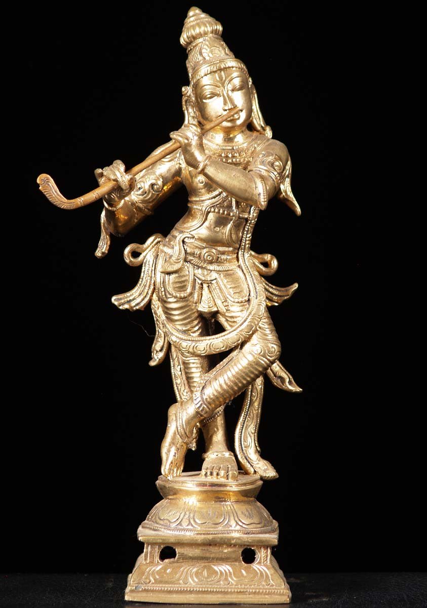 Bronze Small Gopal Krishna Statue 9"