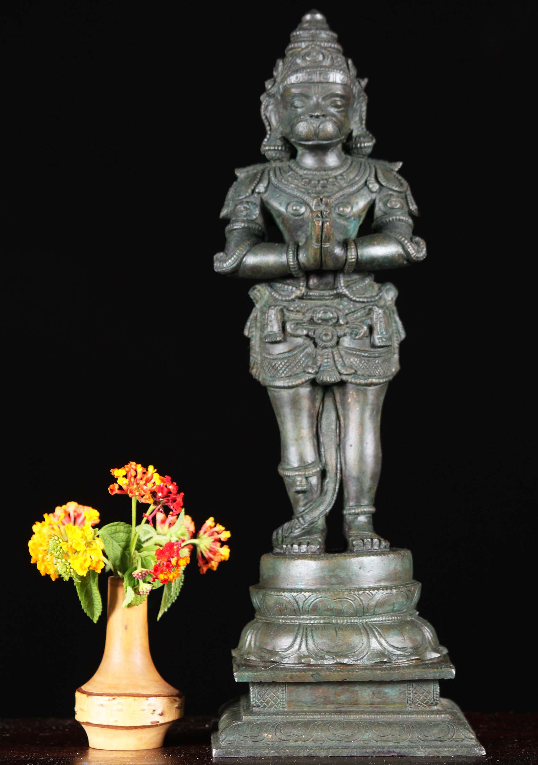 Bronze Hanuman Anjali Mudra Statue 13"