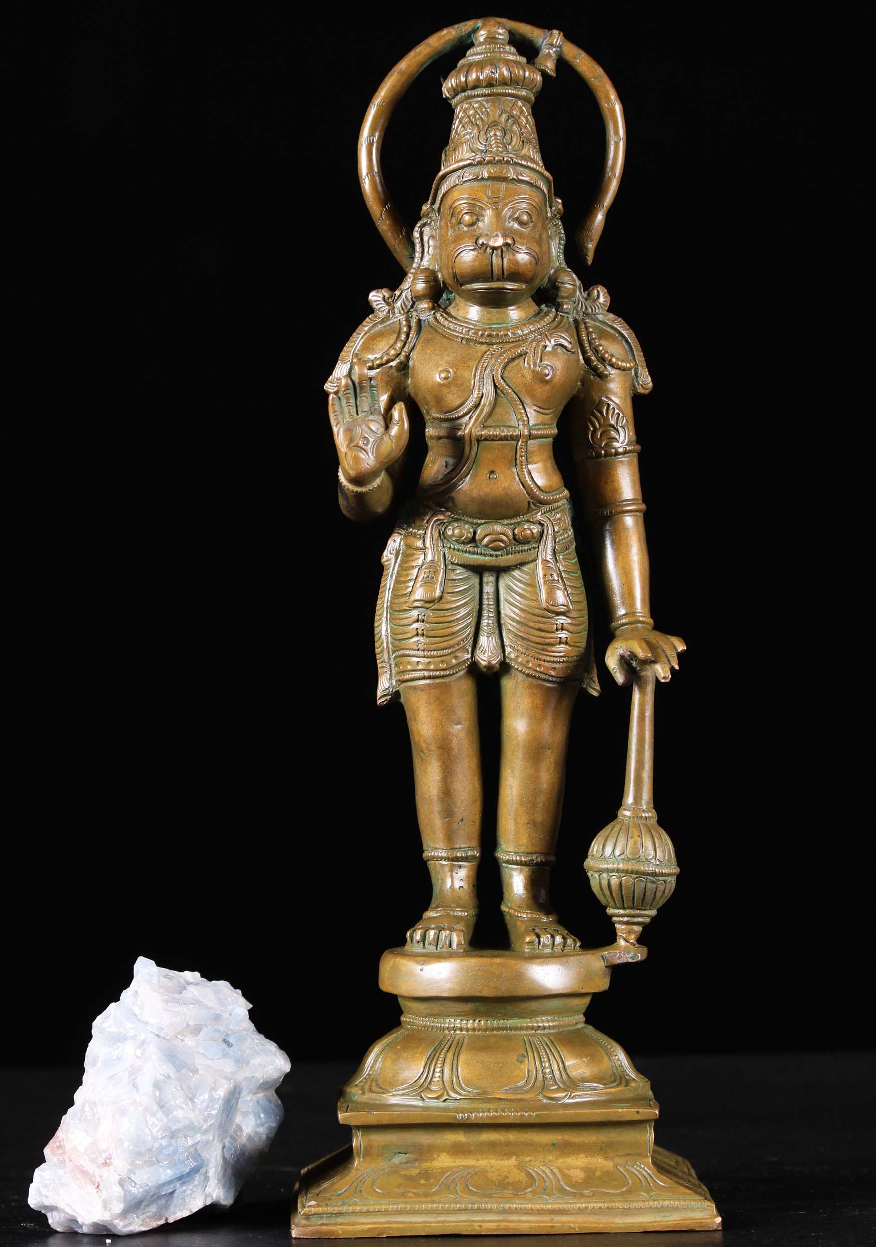 SOLD Bronze Abhaya Mudra Hanuman Sculpture 13" (91b49b) Lotus Sculpture