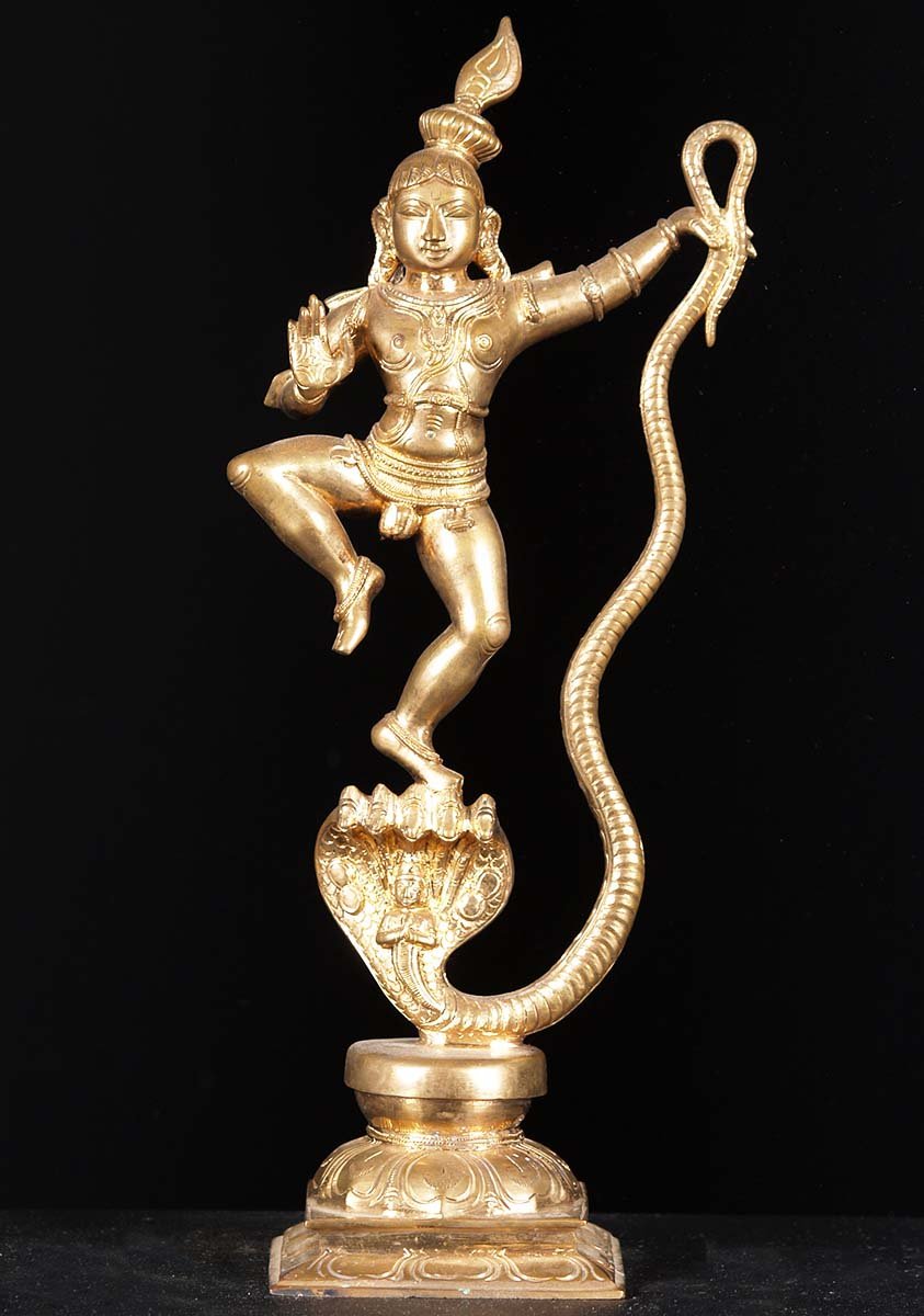 Bronze Kalinga Krishna Statue 15"