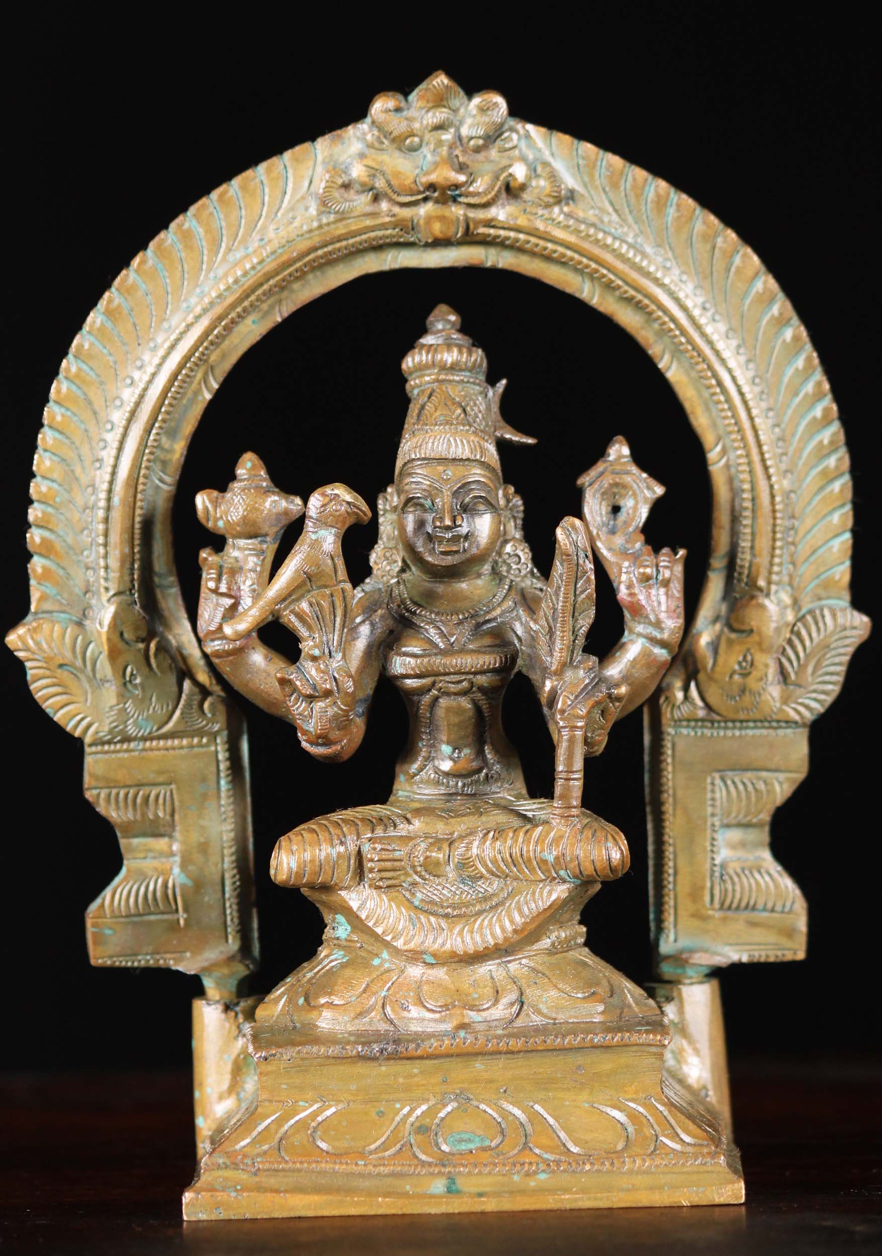 Bronze Kamatchi Devi Statue 6"