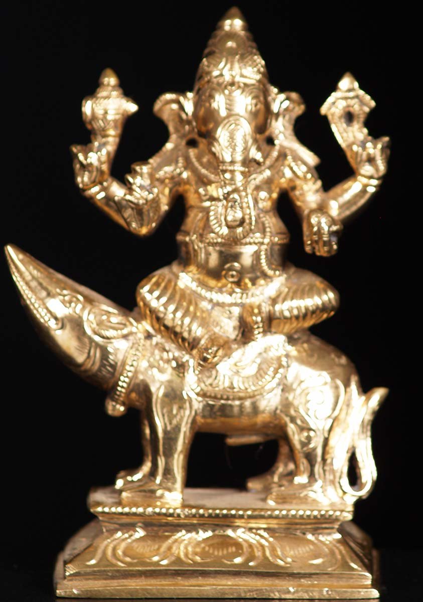SOLD Bronze Small Ganesh On Rat 6