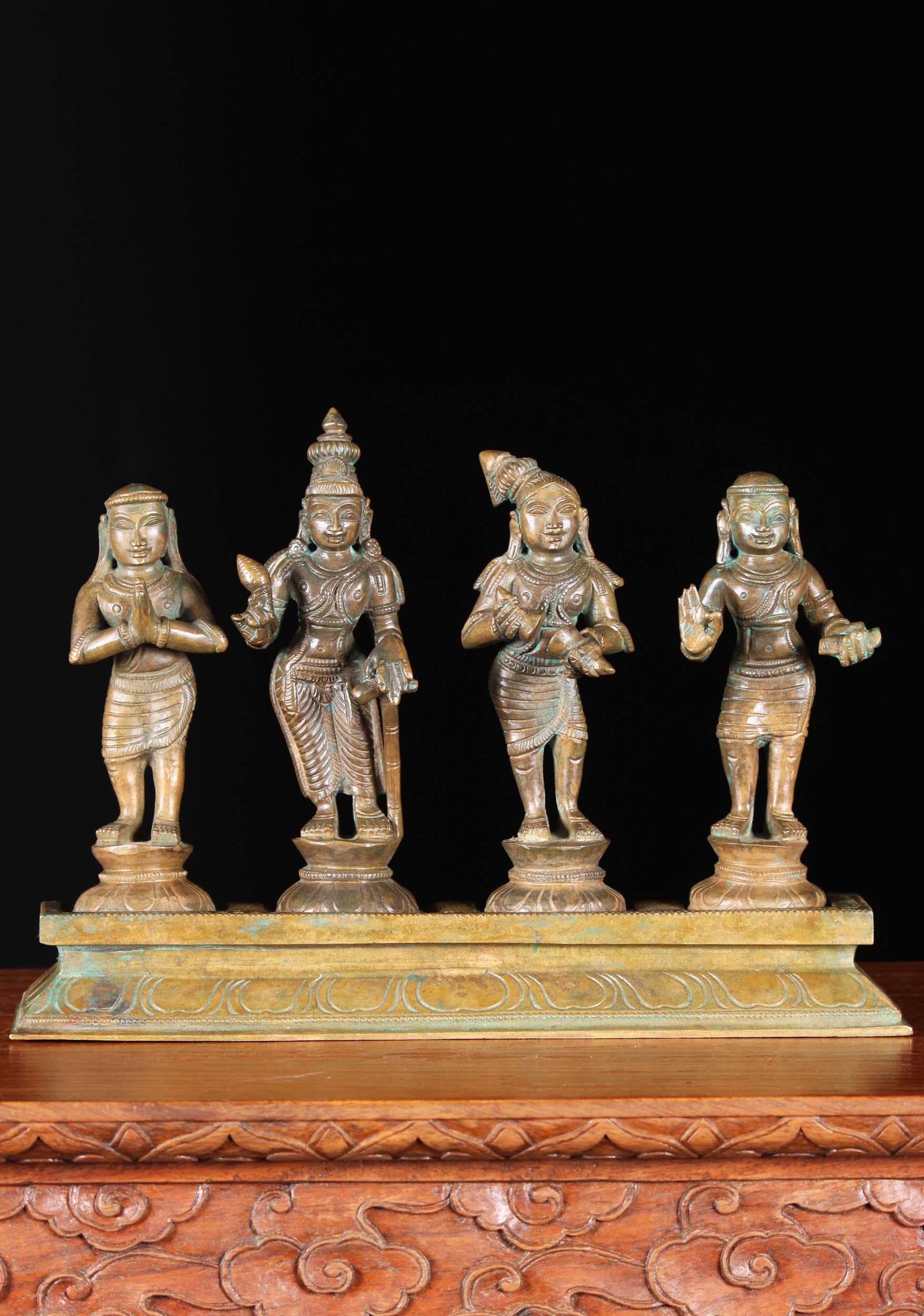 Bronze Nalvar Set of Shiva's Saints 7"