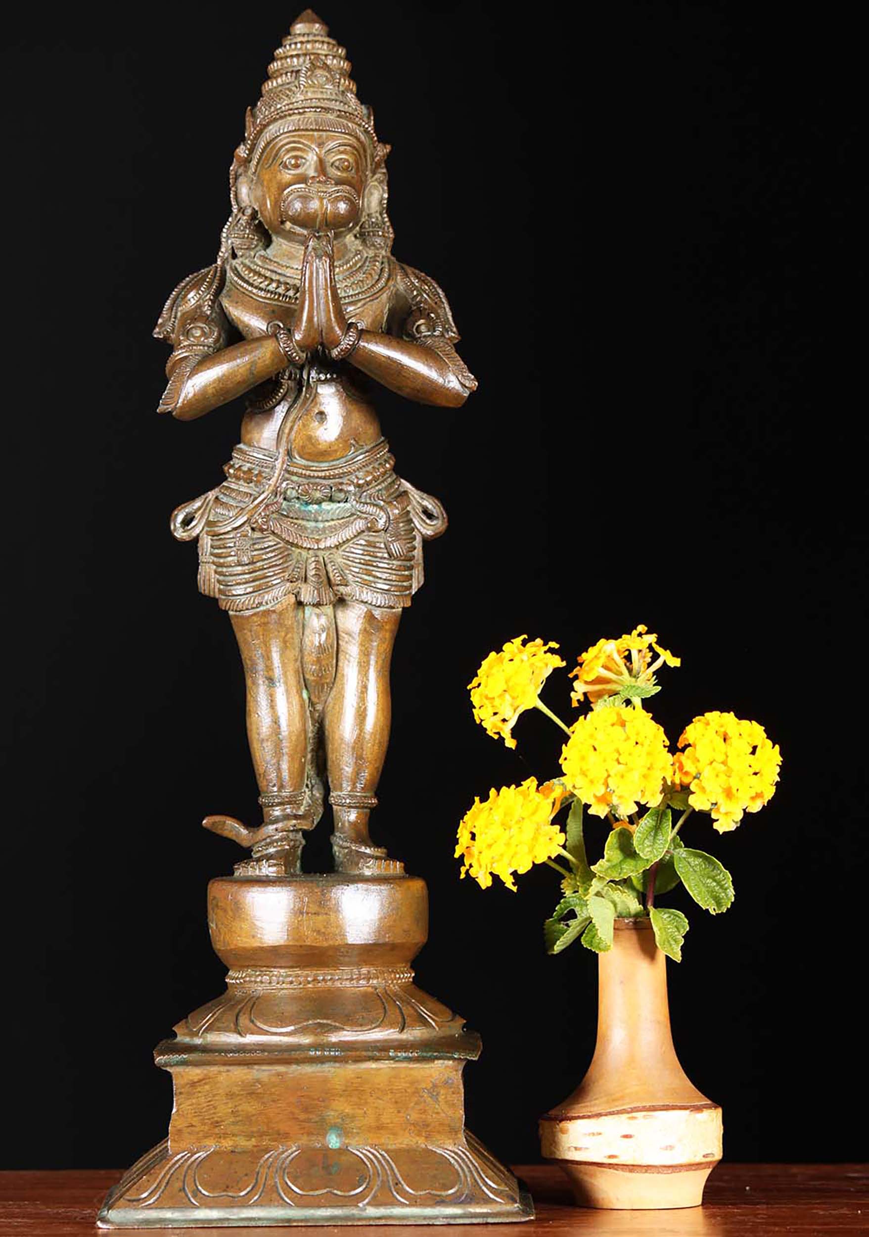 Bronze Anjali Mudra Hanuman Statue 13"