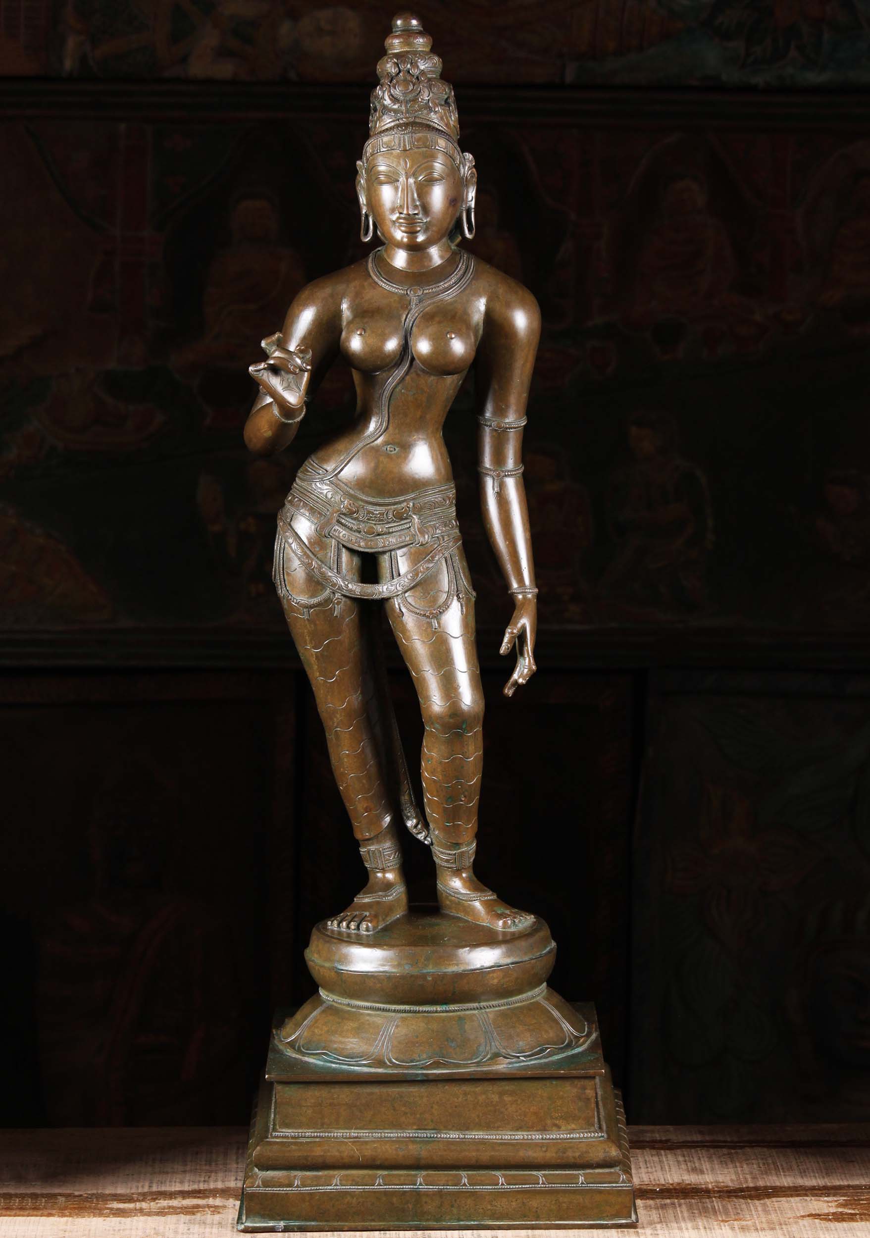 Bronze Parvati as Shivakami Sculpture 34"