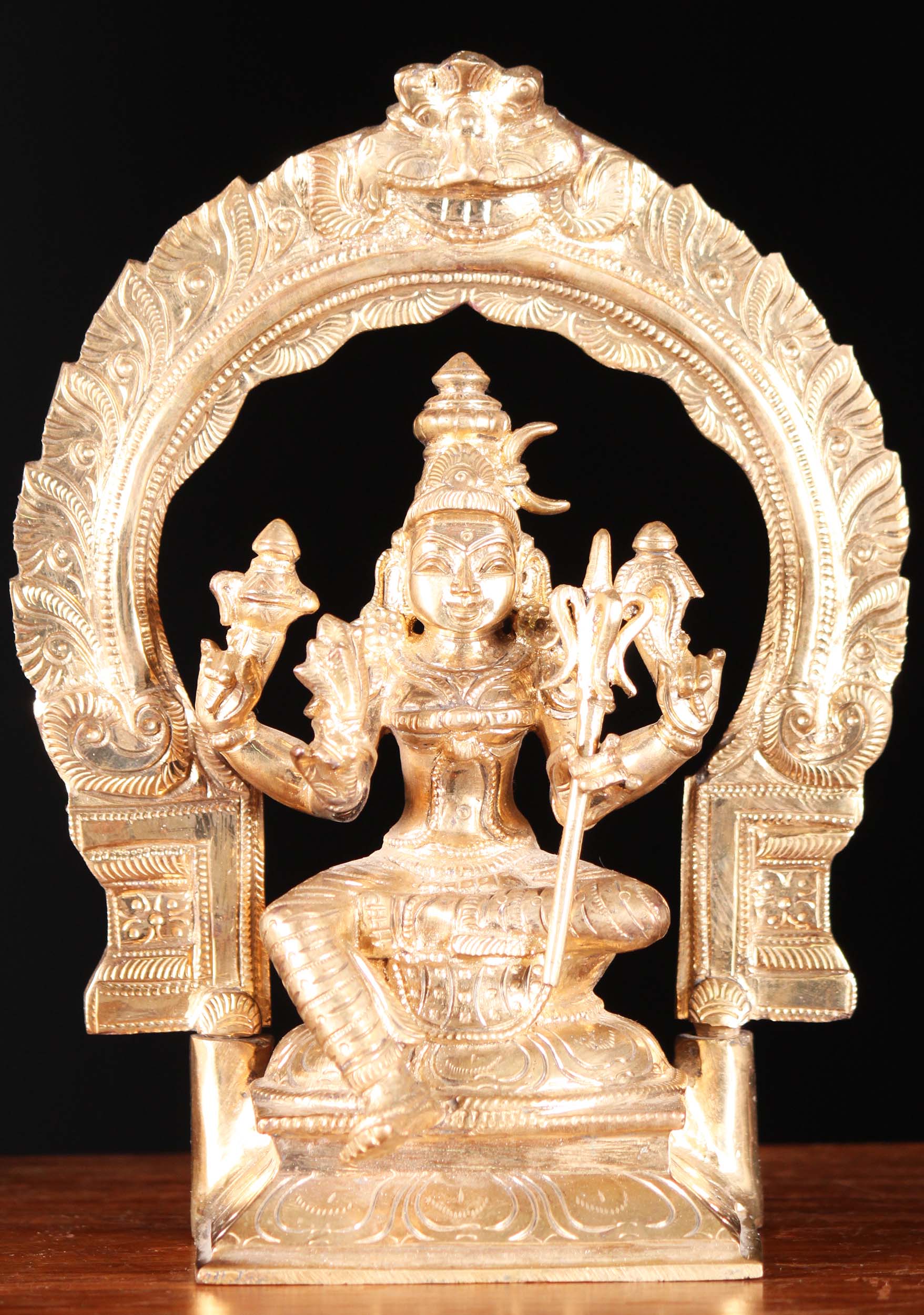 Bronze Polished Rajeshwari Hindu Goddess 9"