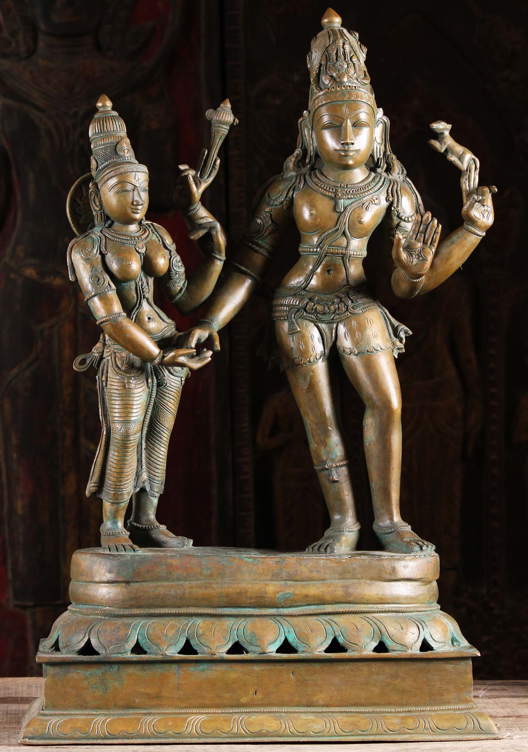 Bronze Statue Of The Marriage Of Shiva Parvati 29 99b109 Hindu Gods Buddha Statues