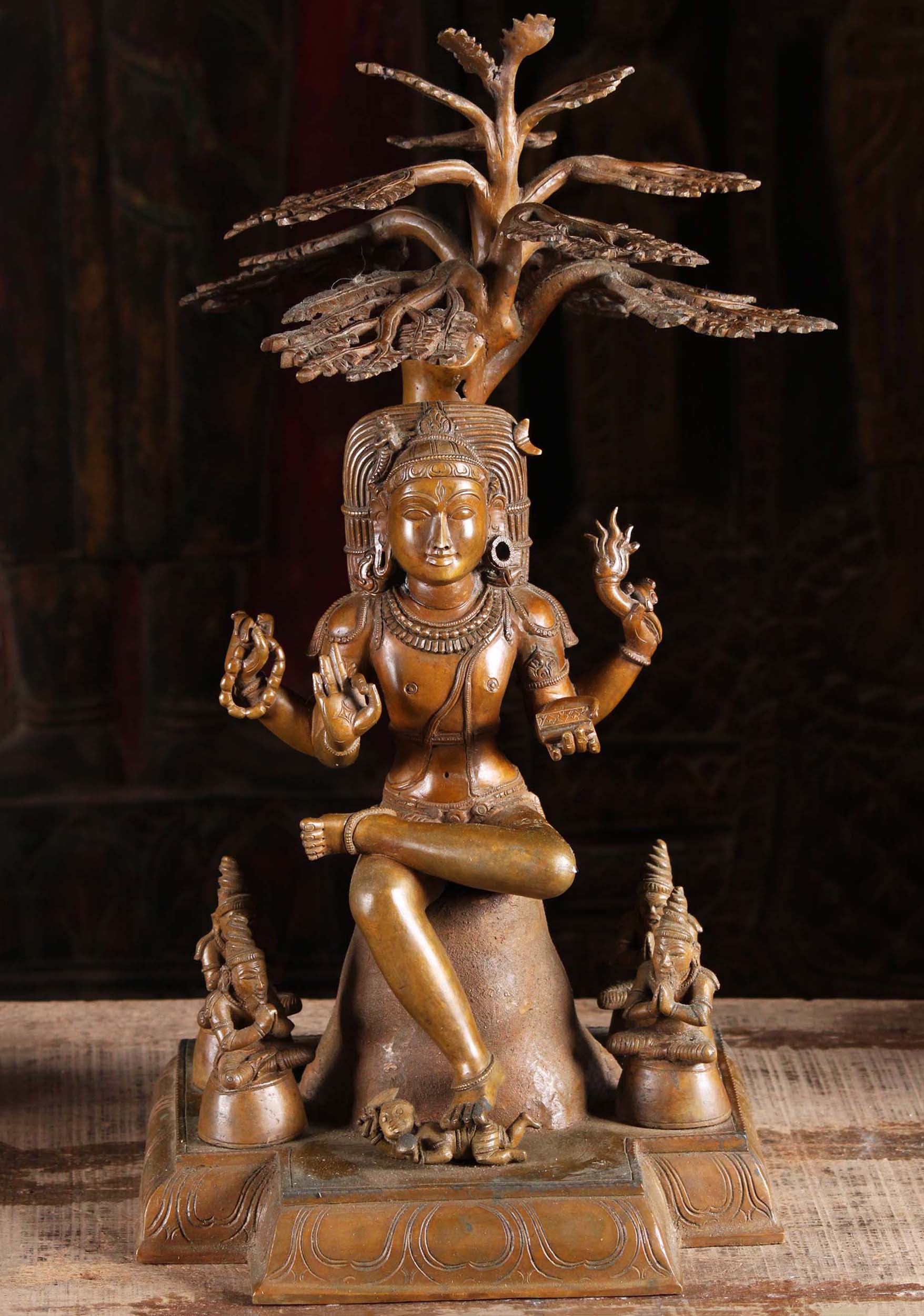 Bronze Teaching Shiva Statue as Dakshinamurty 21"