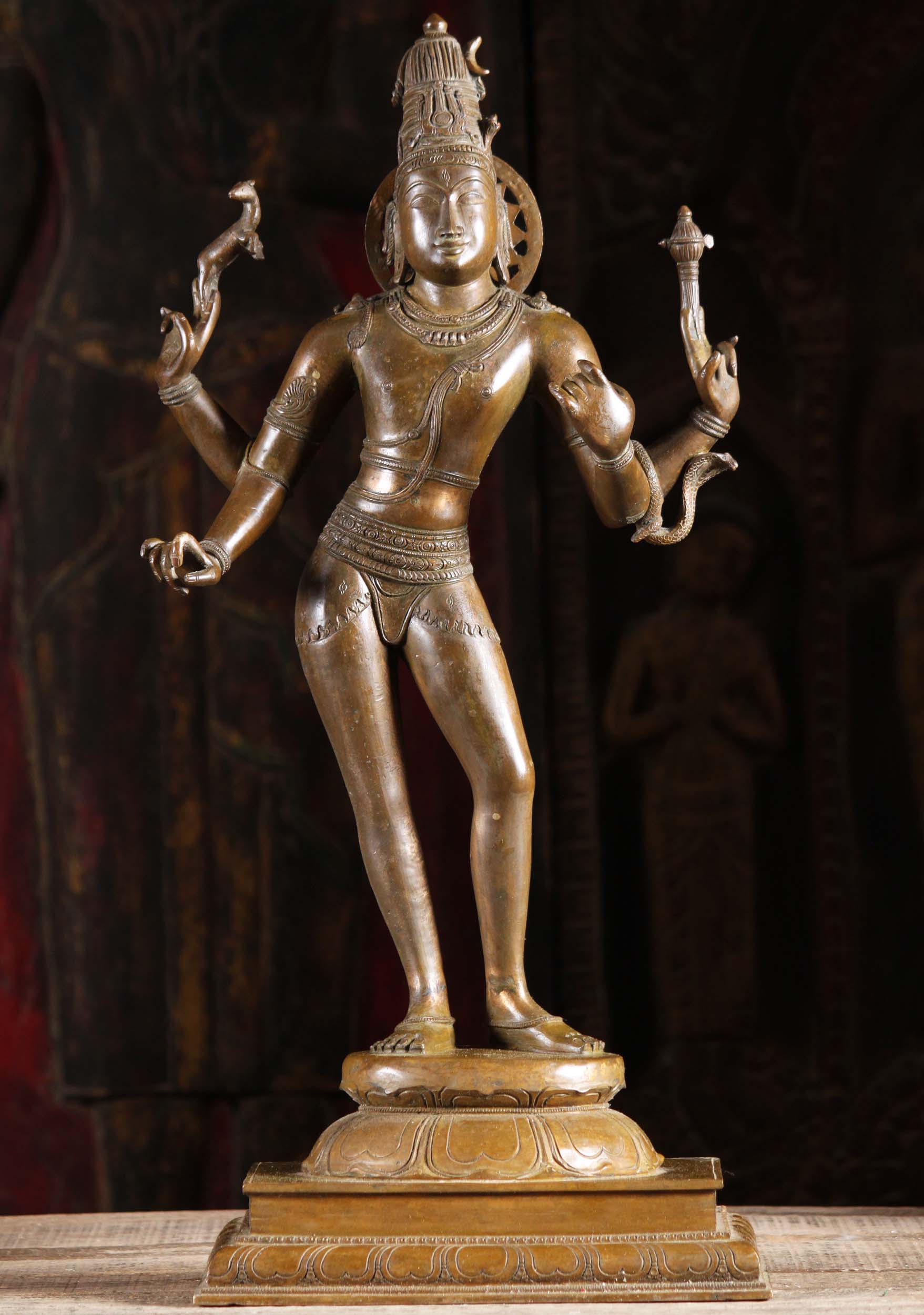 Bronze Tall & Slender Shiva As Lord Vinodhara 24"