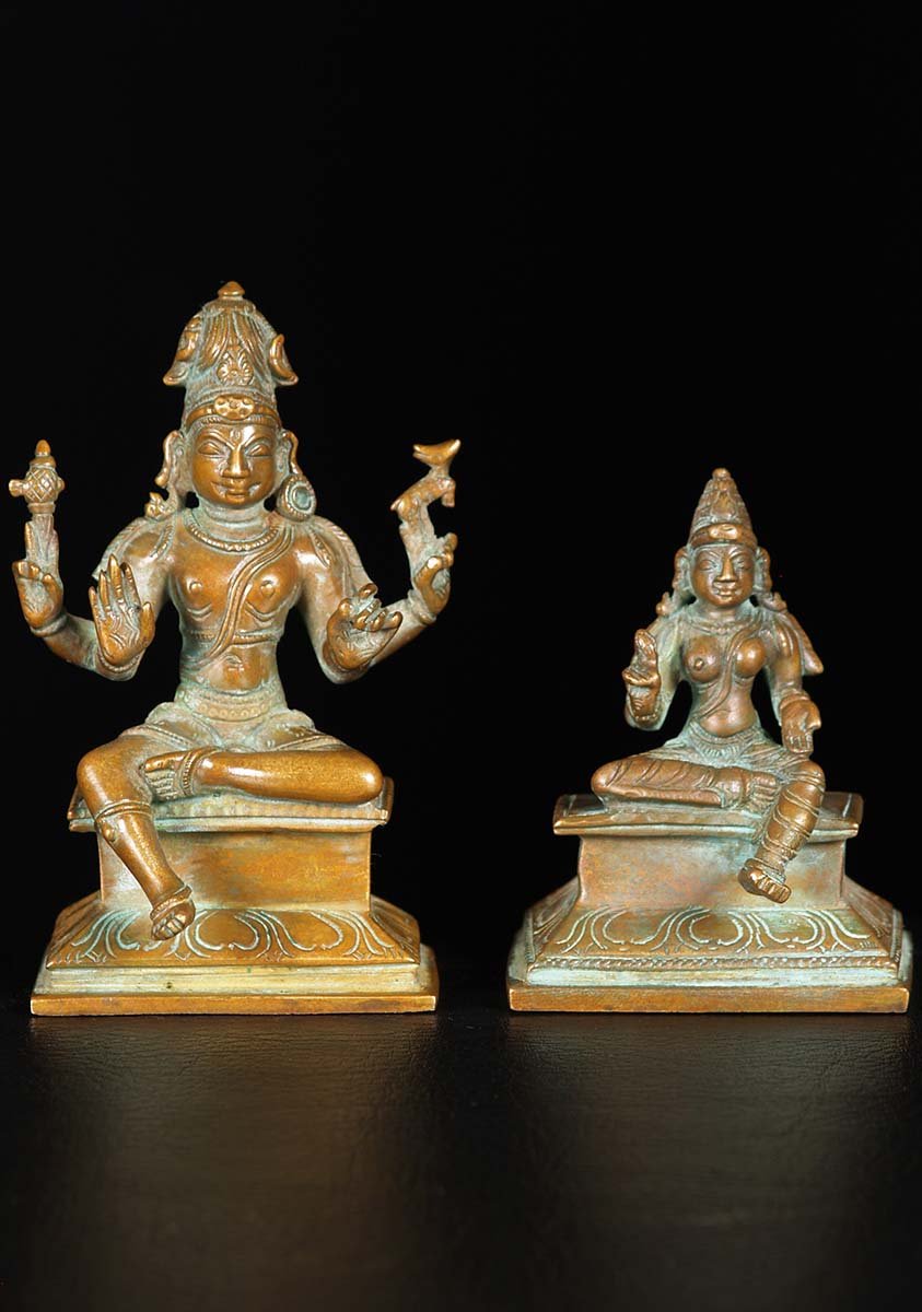 Bronze Shiva Parvati Set 5"