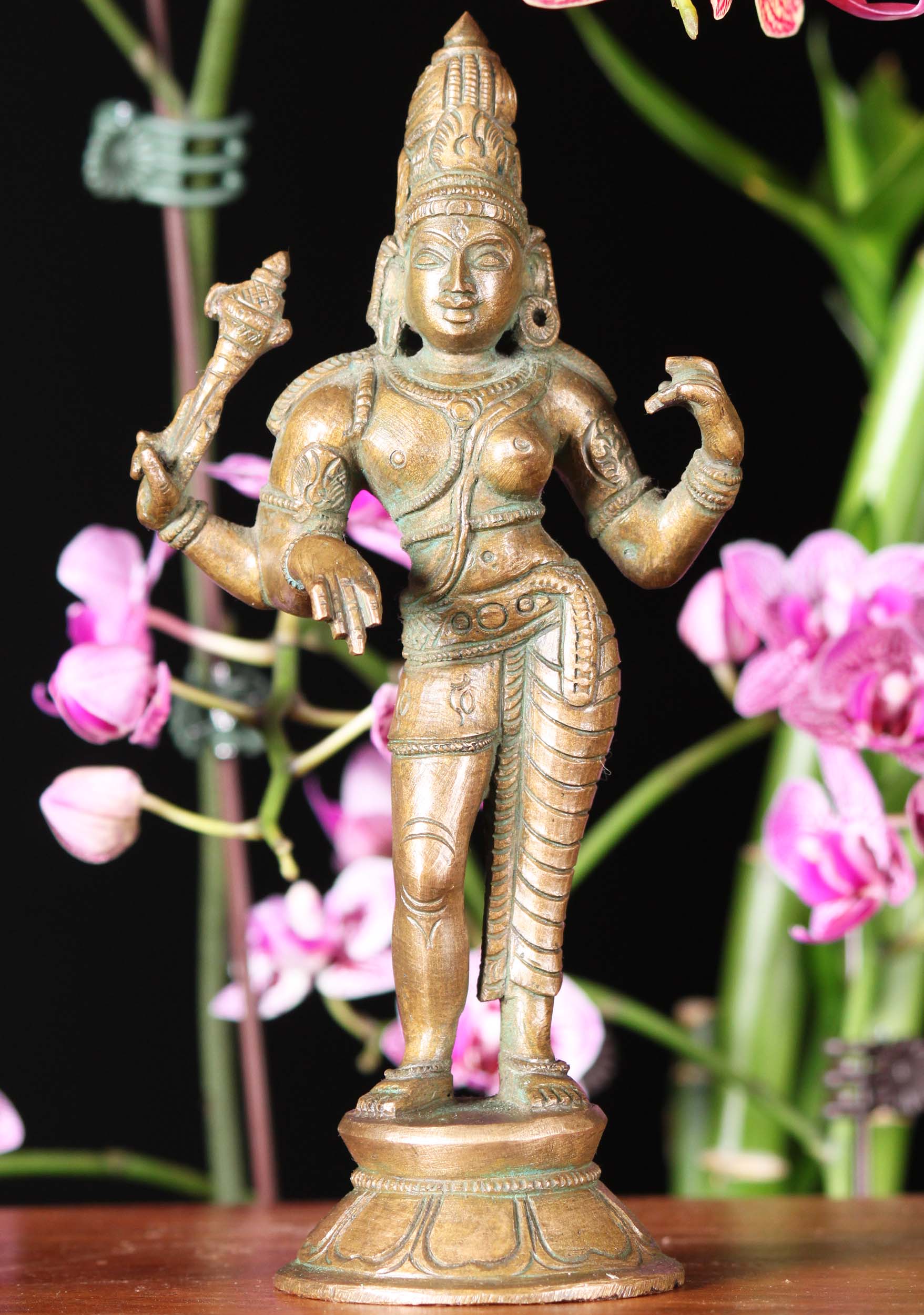 Bronze Small Statue of Shiva as Ardhanari 7"