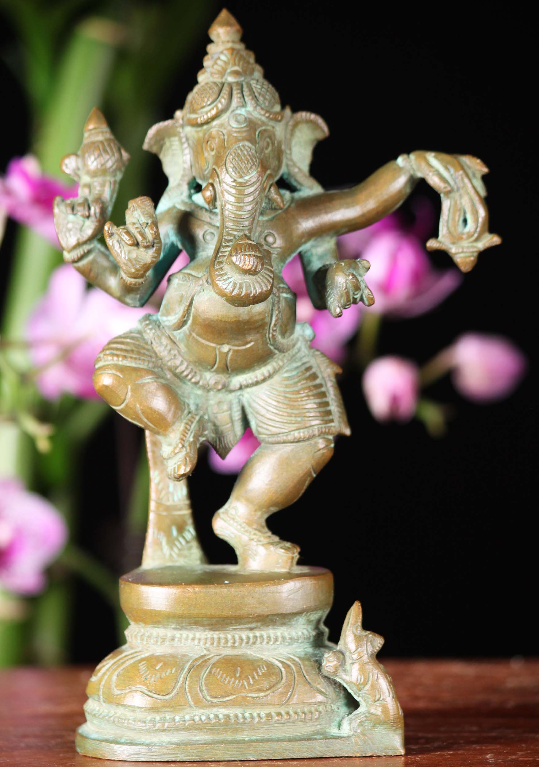 Bronze Small Ganesh Dancing Bronze 6"